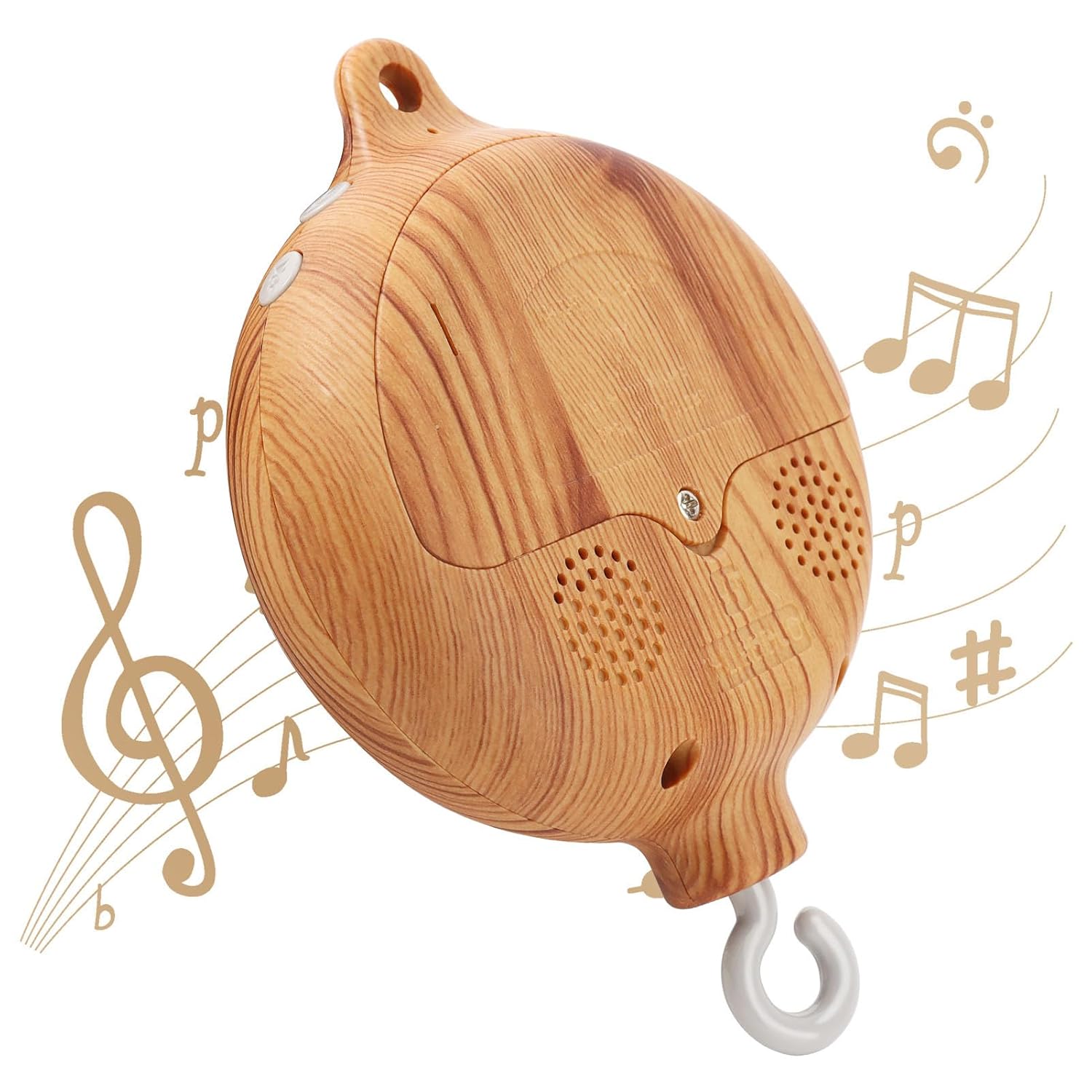 Baby Mobile Rotary Music Box Imitation Wood with Rotating Hook Crib Mobile Motor