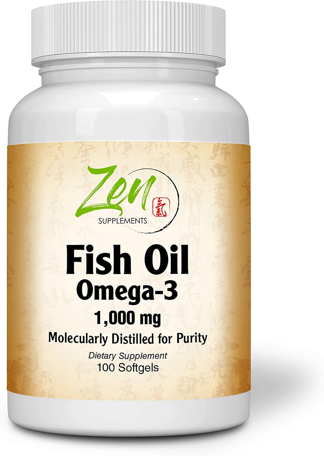 Zen Supplements – Omega-3 1000 Mg 100-Softgel – Omega-3 Burpless Fish Oil Supplement with 100Mg DHA & 180Mg EPA per Capsule – Supports Heart Health, Brain Development and General Wellness