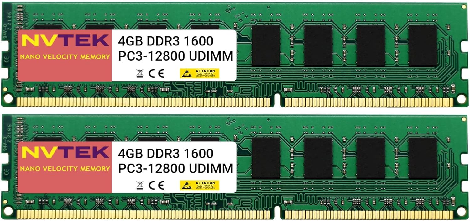 8GB (2X4GB) DDR3 1600MHZ PC3-12800 UDIMM 2Rx8 1.35V 240-PIN Non-ECC Unbuffered Desktop PC Computer Memory KIT