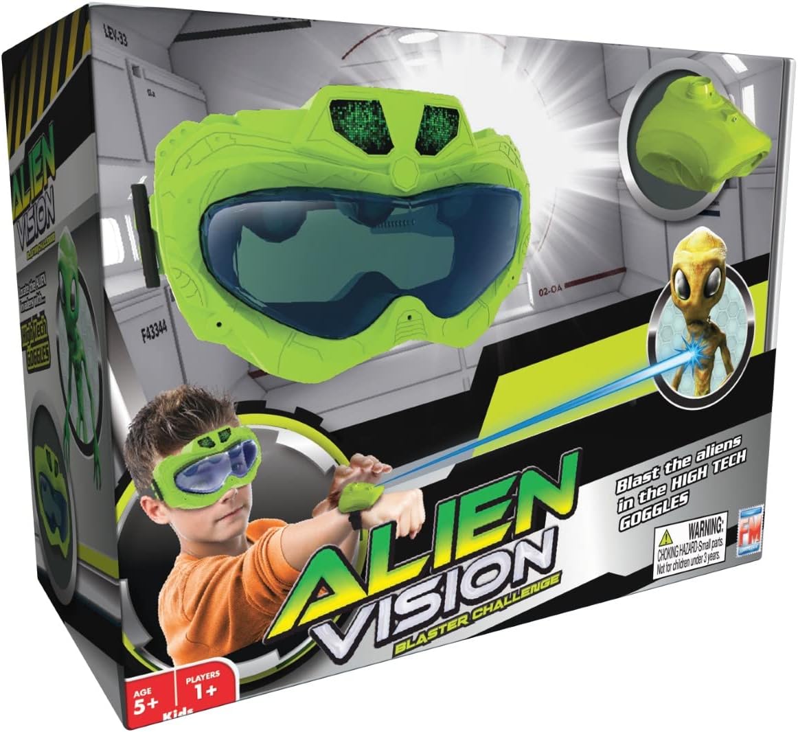 Fotorama Alien Vision Action Game New Version, Shoot Roaring Aliens, Wrist Blaster, Space Goggles, Indoor, Outdoor & Dark Play, Hand-Eye Coordination, Motor Skills, Fun Challenging Games for Kids