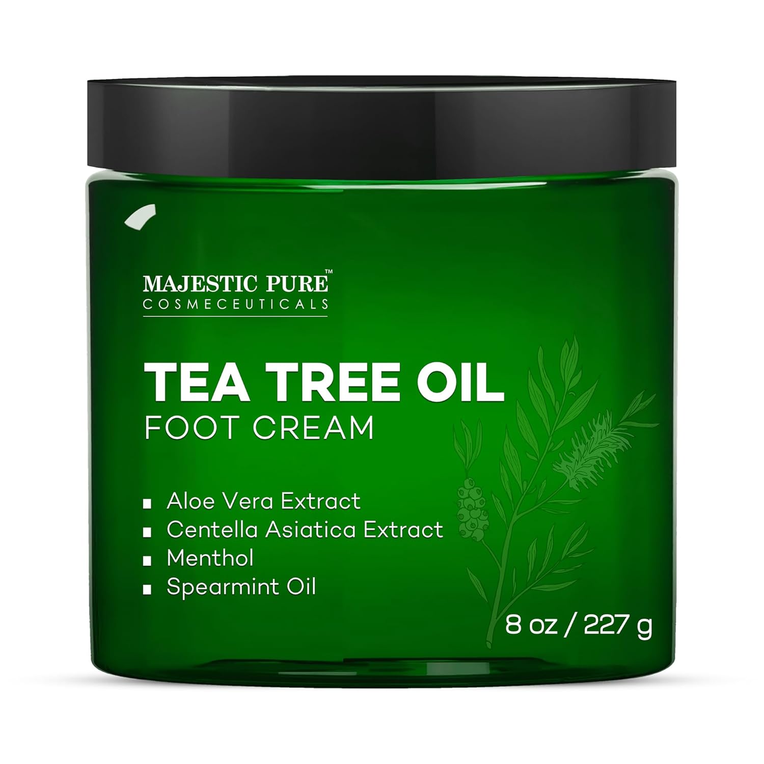 Majestic Pure Tea Tree Oil Foot Cream, Warming Cream – Calluses, Dry Cracked Feet, Hands, Heels, Elbow, Nails, and Knees – Softens & Moisturizes Skin – 8 oz