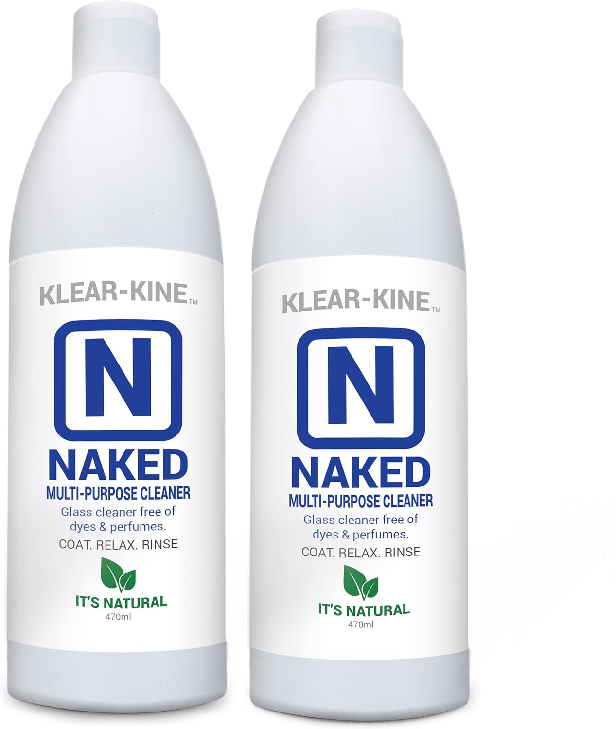 KLEAR Kryptonite Naked | The Coat, Relax, Rinse Cleaner | Glass Cleaner | 470ml Bottle | 2 Pack (32oz)