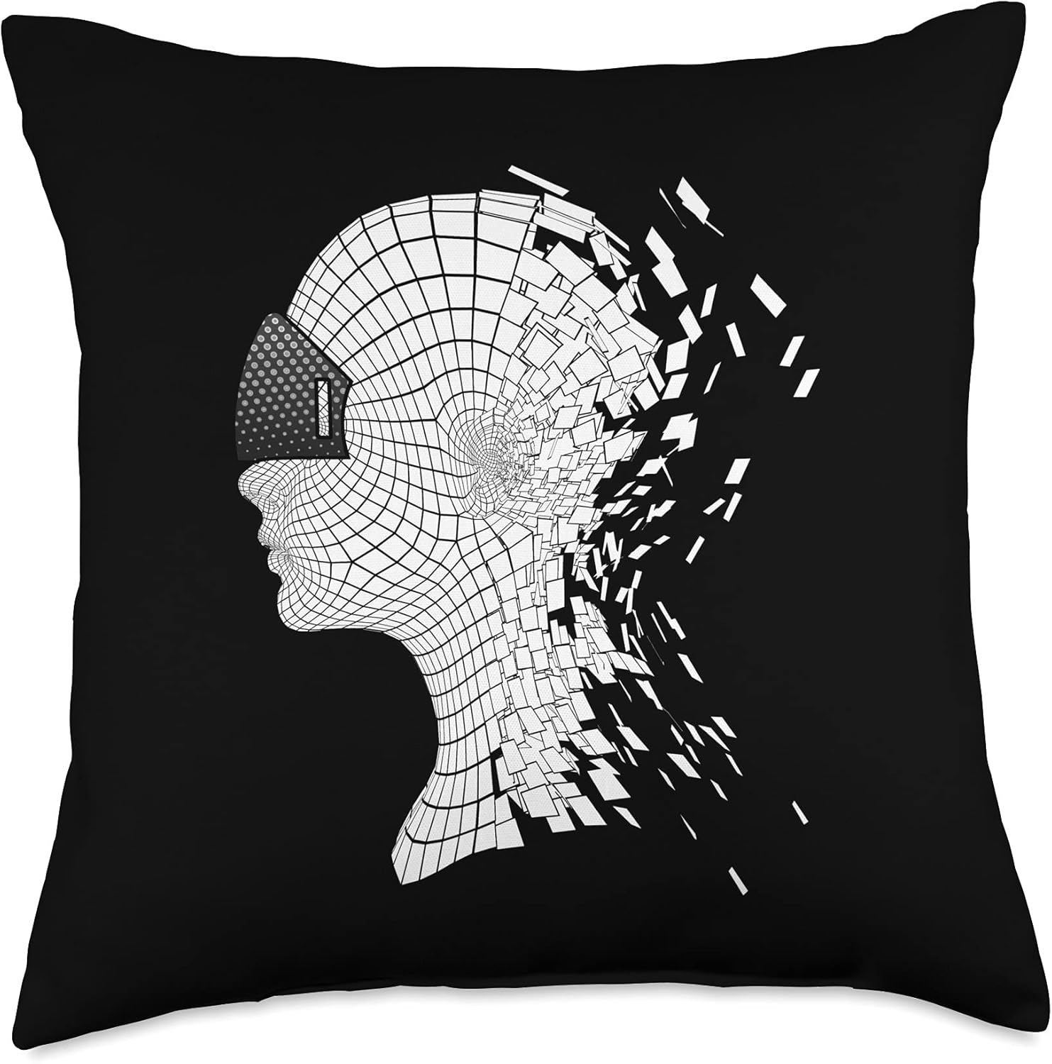 VR Virtual Reality Headset Design for Geeks Nerds and Gamers Throw Pillow, 18×18, Multicolor