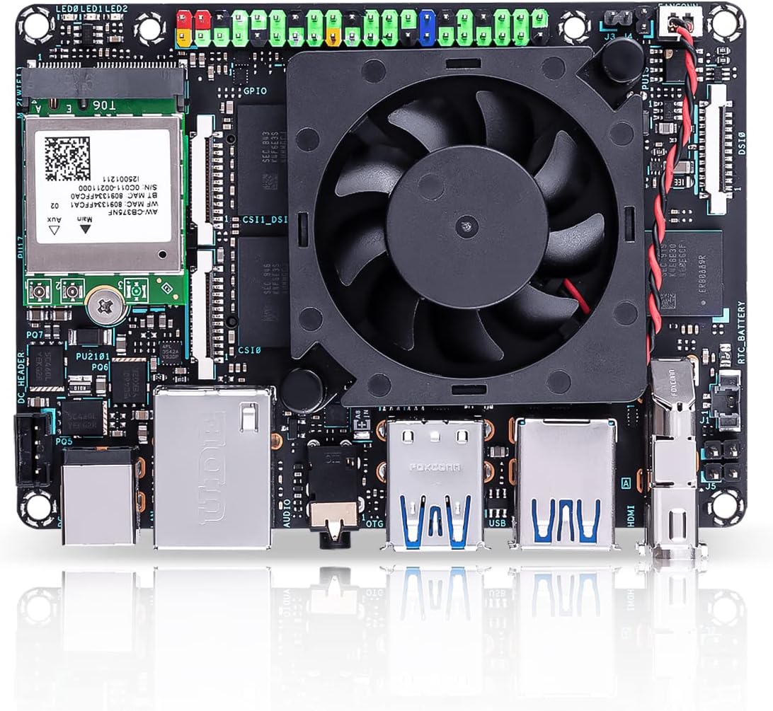 Tinker Edge R RK3399Pro Single Board Computer with Edge TPU AI Accelerator and Dual Camera Interface Onboard 2GB RAM 1GB NPU RAM 16GB eMMC Storage for Edge Computing Support Tensorflow Lite/Caffe