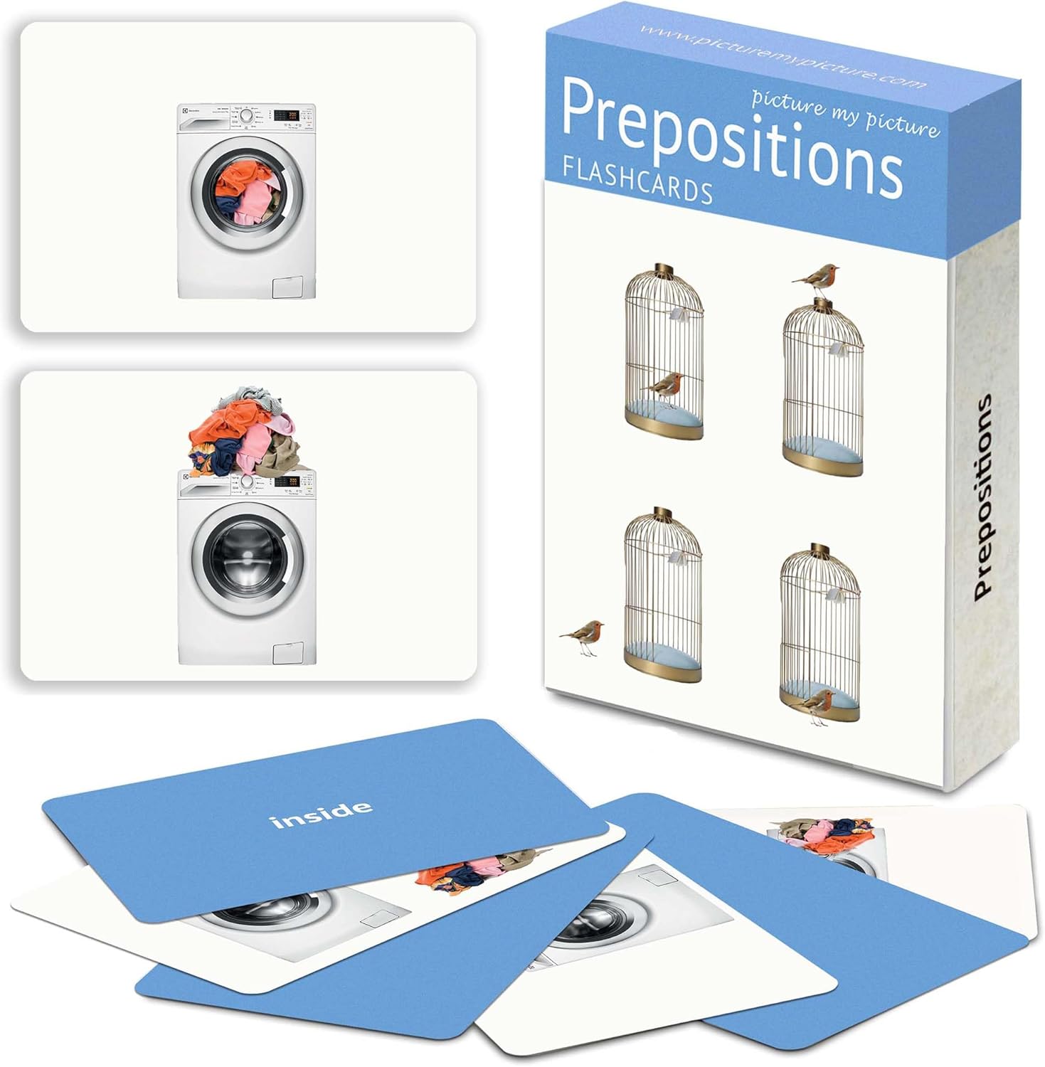 Preposition Flash Cards | 40 Language Builder Picture Cards | Picture Cards for Speech Therapy | SLP Materials for Adults and Children | ESL Flashcards | Aphasia Cards