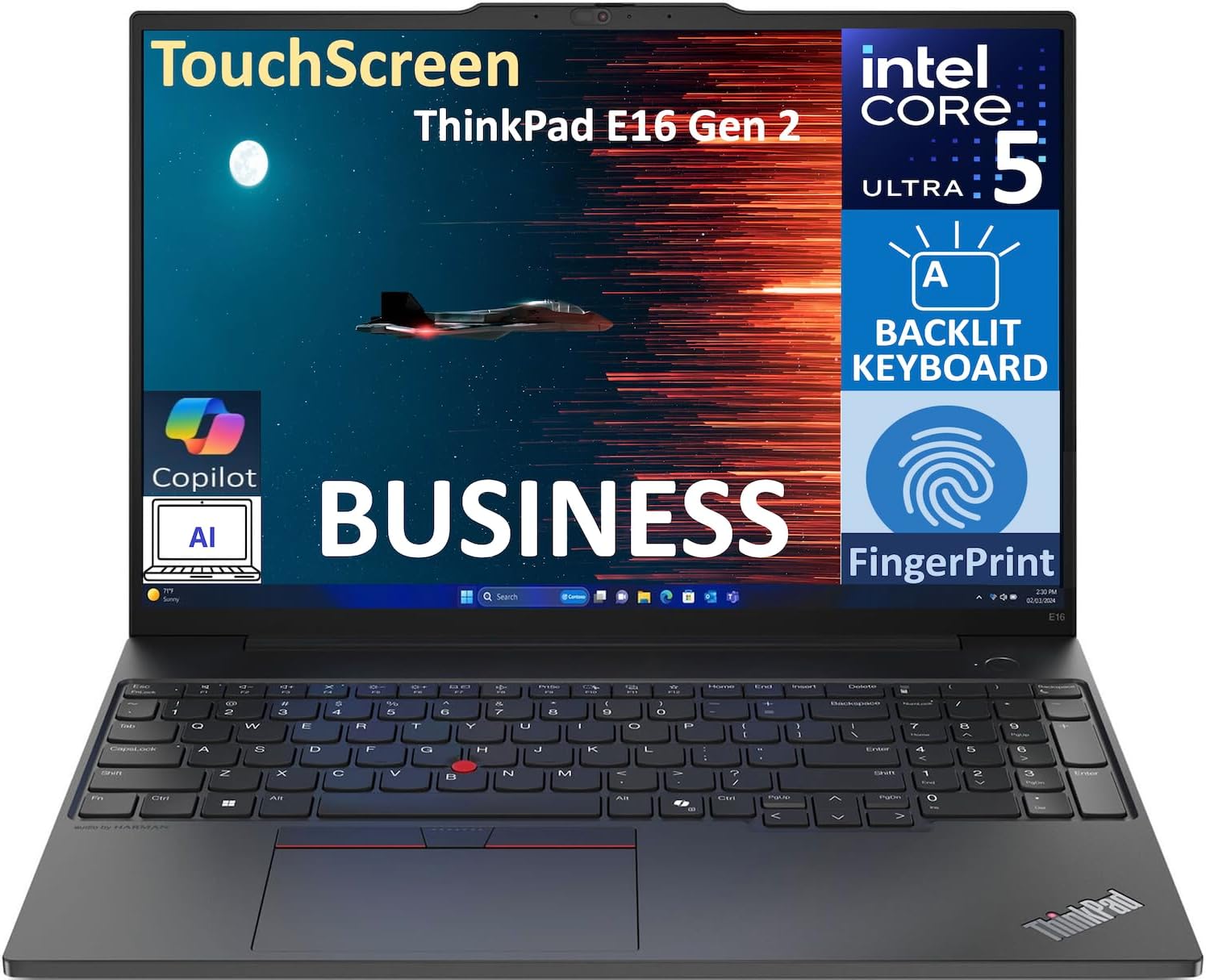 Lenovo ThinkPad E16 Gen 2 Business Laptop 16.0″ Touchscreen IPS WUXGA Display (Intel Ultra 5-125U, 16GB DDR5, 2x2TB PCIe SSD (4TB), Intel Graphics, Backlit KB, Win 11 Pro) (Renewed)