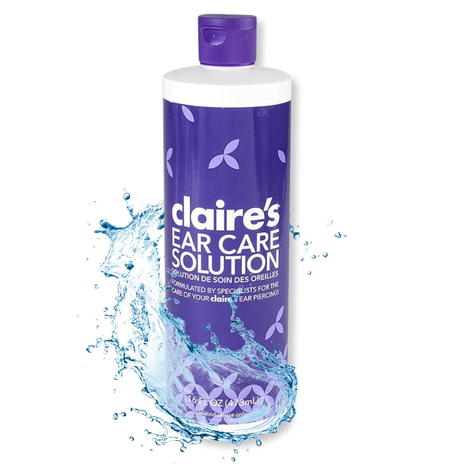 Claire’s Standard Aftercare Ear Piercing Solution – Avoid Infections on Pierced Ears, Nose Piercings, and Belly Button Piercings – Ideal Hole Cleaner for Piercings – 16 Fl Oz