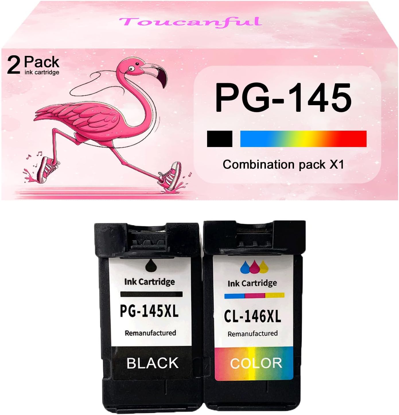 PG-145 XL CL-146 Ink Cartridge Compatible for Canon Ink Cartridges Work for Canon TS201 TS301 3110 TR4510 IP2820 MX491 MG2410 2510 2910 3010 TS201 301 3110 TR4510 Inkjet Printers