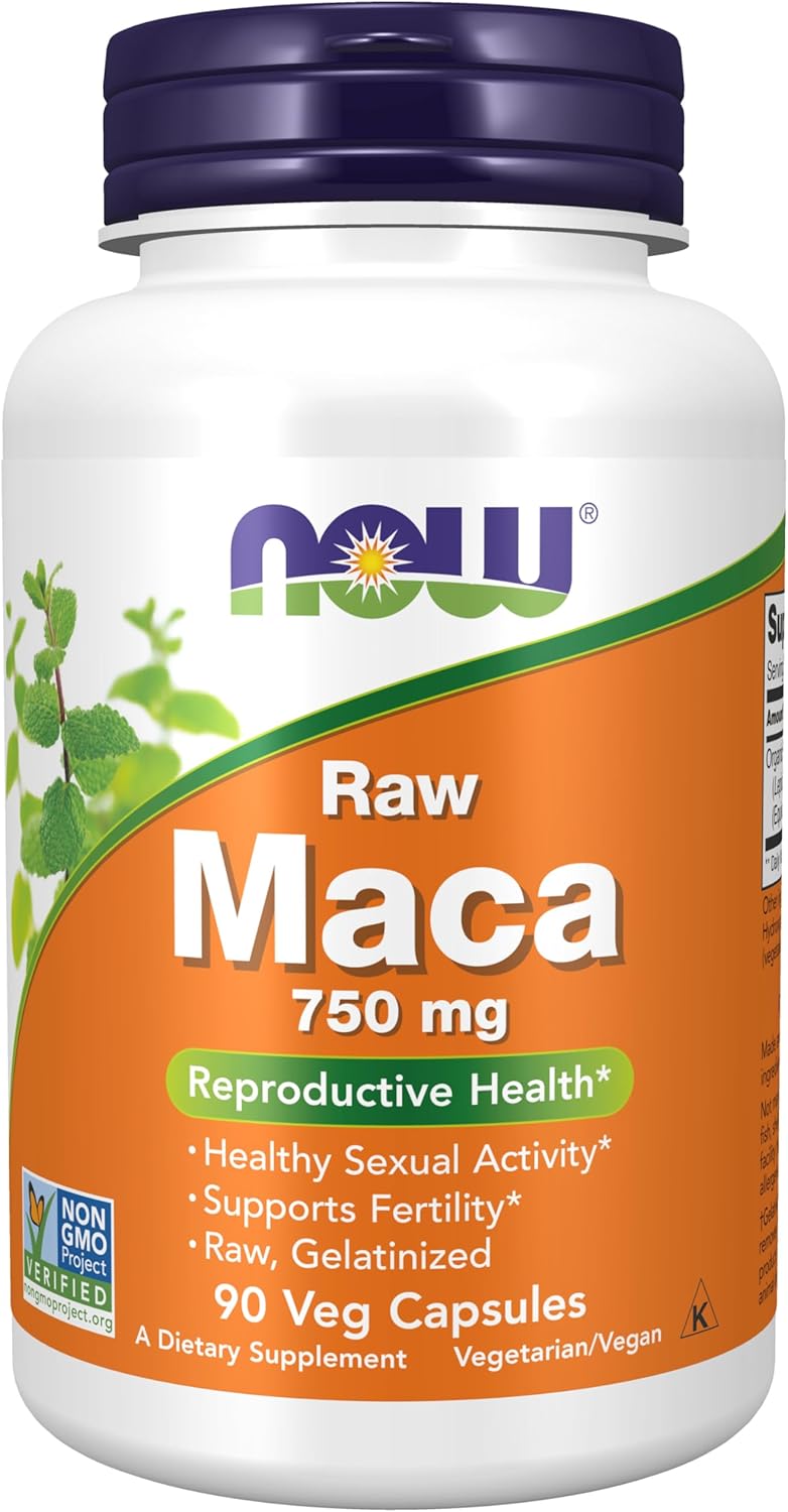 NOW Foods Supplements, Maca (Lepidium meyenii) 750 mg Raw, Reproductive Health*, 90 Veg Capsules