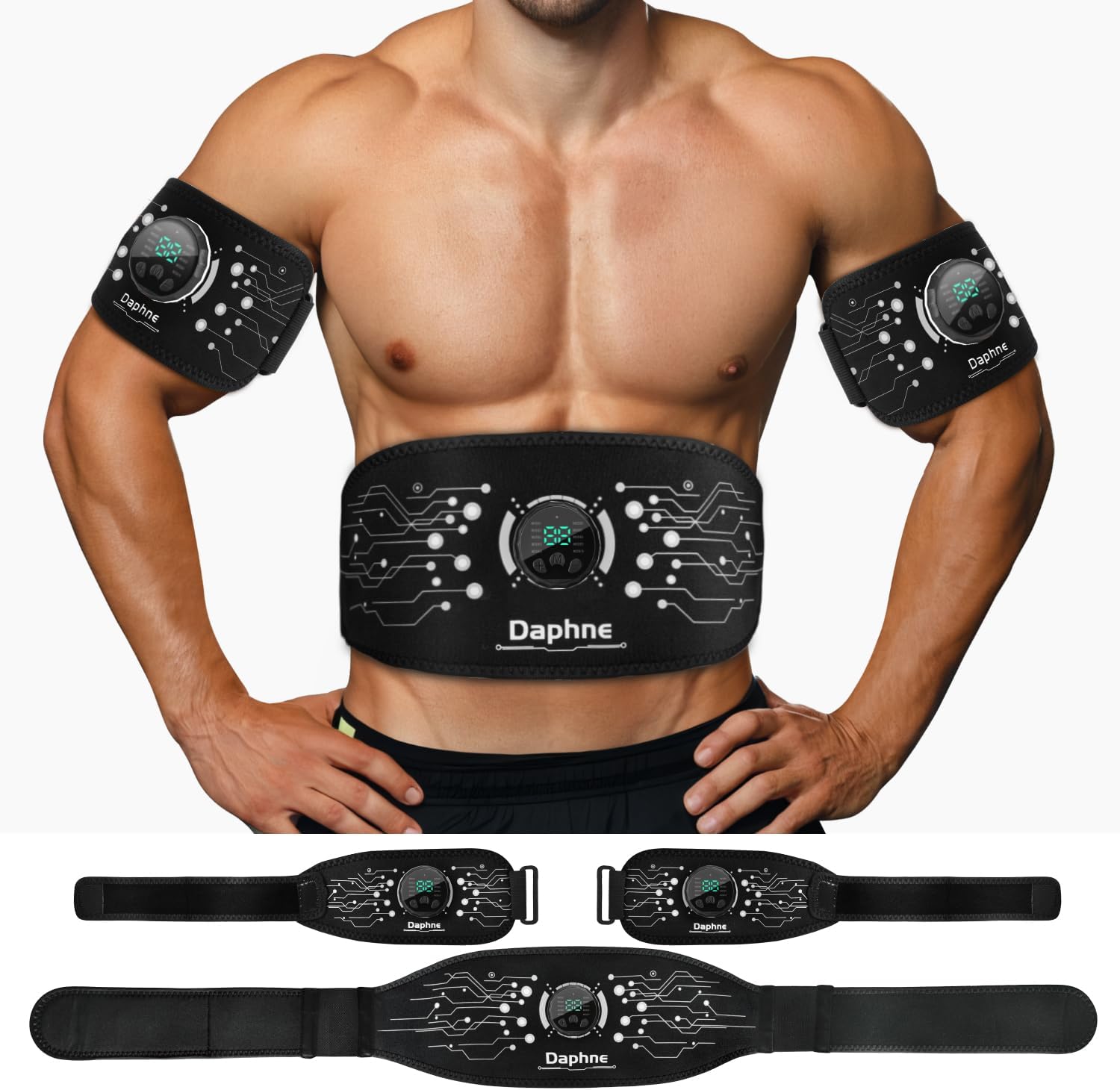 ABS Stimulator, Effective Muscle Stimulator for Abdomen, Ab Stimulator Muscle Toner, Abdominal Toning Belt, Ab Machine Fitness Equipment for Men and Women