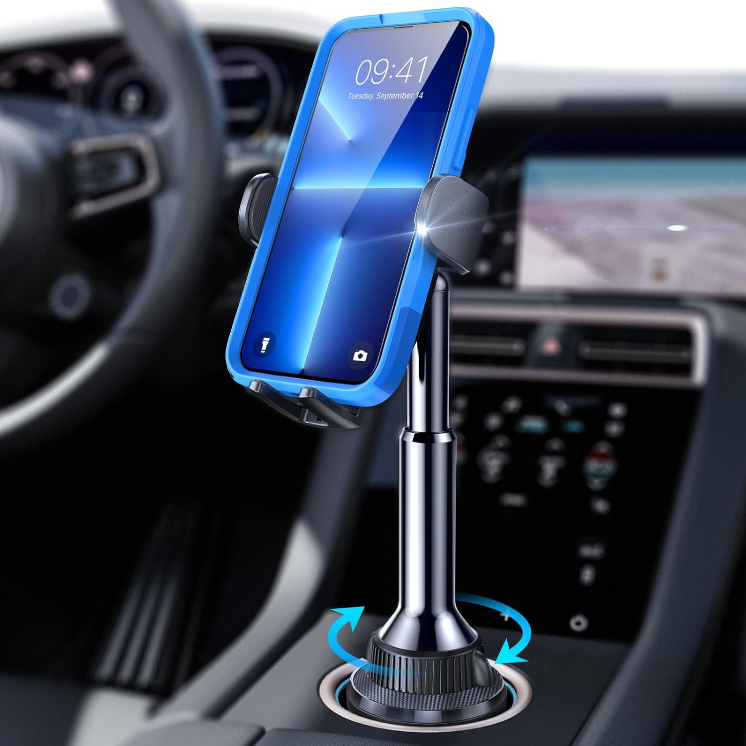 LISEN Cup Holder Phone Holder No Shaking Cup Phone Holder for Car Mount Rock Solid Car Phone Holder, Trucks, SUVs, Compatible with iPhone 16 15 14 13 Plus Pro Max Samsung S24 All 4-7” Phone