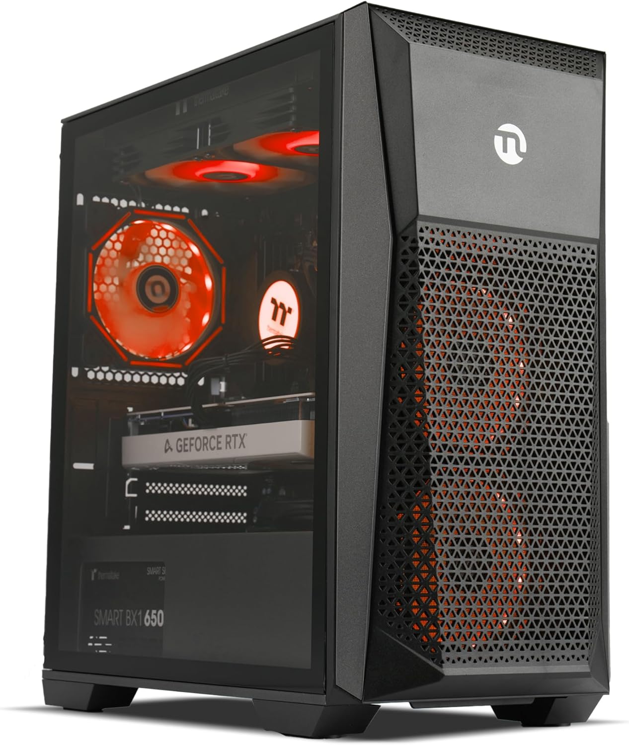 Supreme Master Gaming PC Desktop,AMD Ryzen 7 5700X 8 core 3.8GHz(up to 4.6GHz),GeForce RTX 4060 8GB,32GB DDR4 RAM 3200MHz,1TB NVME SSD,650W PSU,11AC Wi-Fi, Windows 11 Home 64-bit,Black