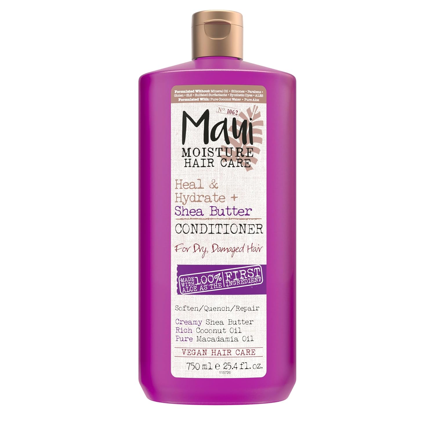 Maui Moisture Heal & Hydrate + Shea Butter Conditioner for Dry, Damaged Curls Helps Soften & Revive Curly & Coily Hair with Macadamia & Coconut Oils, Vegan & Silicone-Free, 13 fl. oz