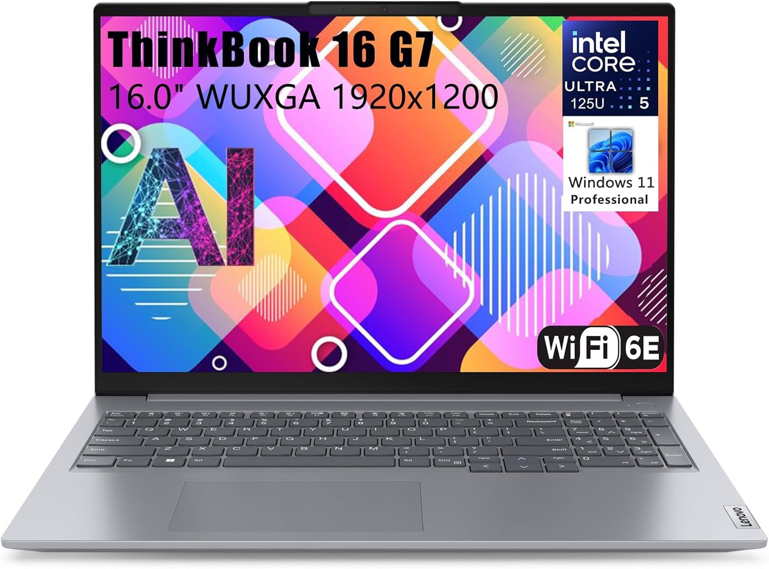 Lenovo Thinkbook 16 G7 Ultra 5 Premium Laptop Computer Intel 12-Core 16″ FHD 16GB DDR5 RAM, 512GB PCIe SSD Thunderbolt 4 WiFi 6E RJ45 Win 11 Pro NPU AI Experience Copilot Business Laptop Vent-HEA