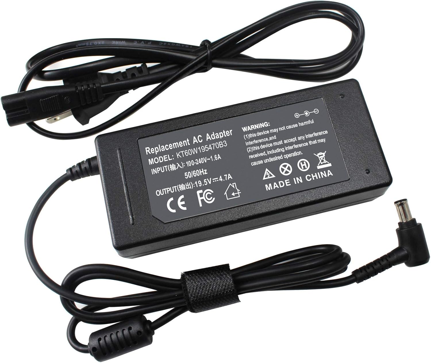 6.5mm Tip 92W AC Adapter for Sony Vaio VGP-AC19V37 VGP-AC19V38 VGP-AC19V43 VGP-AC19V44 PCG-3J1L PCG-5K2L PCG-7161L PCG-7172L PCG-7Y2L VGP-AC19V61 VGN-A115B VGN-A317M VGP-AC19V20 KDL-55 Power Adapter