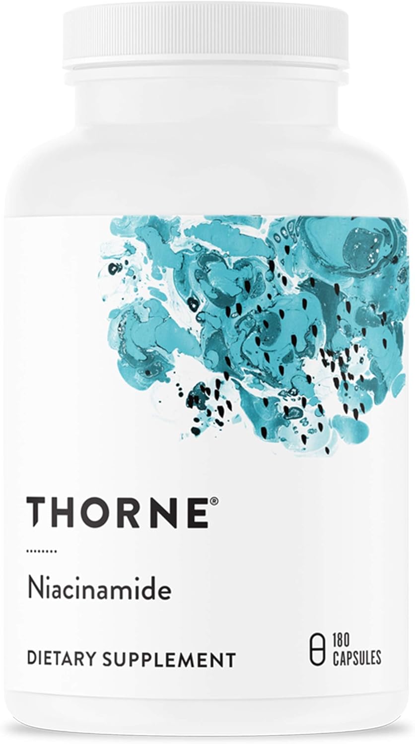 THORNE Niacinamide – 500mg Niacin – Non-Flushing Form of Vitamin B3 – Support Joint Health, Skin Health & Restful Sleep – Gluten-Free – 180 Capsules