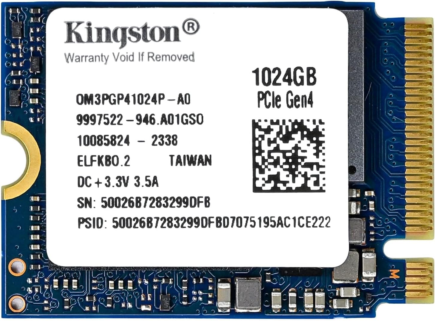 Kingston 1TB M.2 2230 PCIe Gen 4.0×4 NVMe SSD TLC NAND (R/W Speeds up to 4,540/4,230 MB/s) OM3PGP41024P-A0 Compatible with Steam Deck Surface Ally Mini PCs