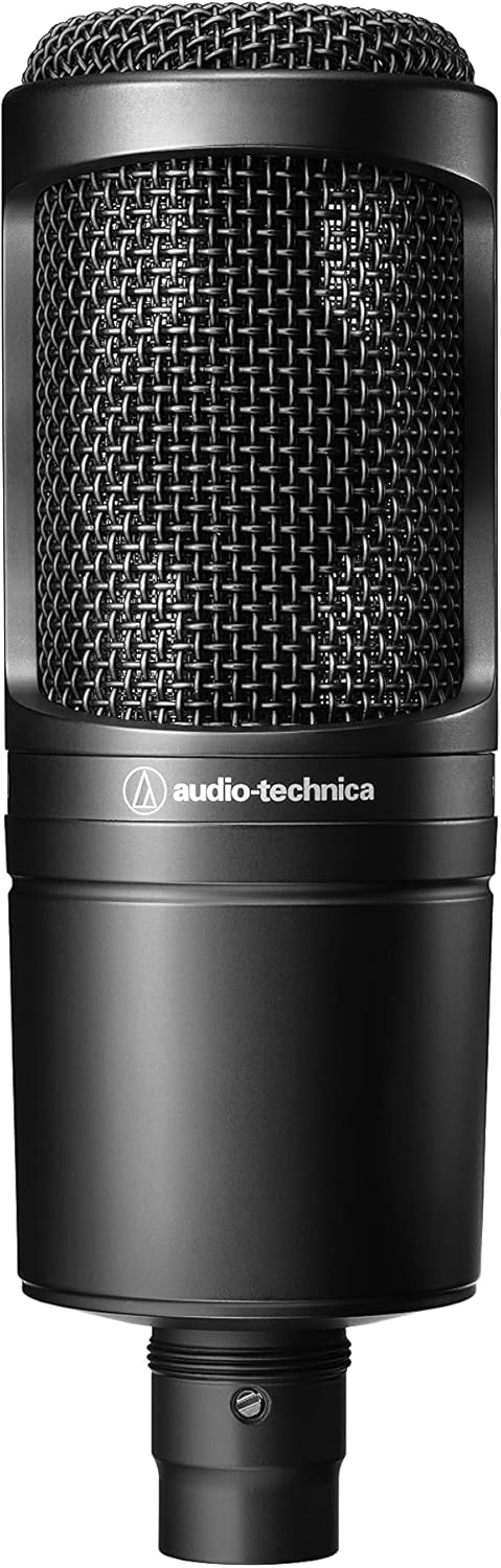 Audio-Technica AT2020 Cardioid Condenser Studio XLR Microphone, Ideal for Project/Home Studio Applications,Black