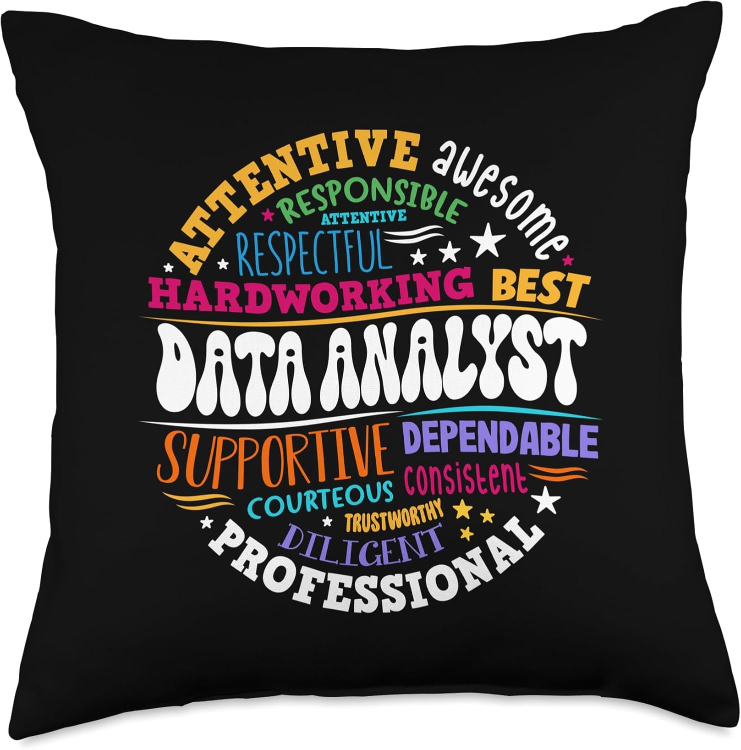 Groovy Data Analyst Behavior Analyst & Data Scientist Throw Pillow