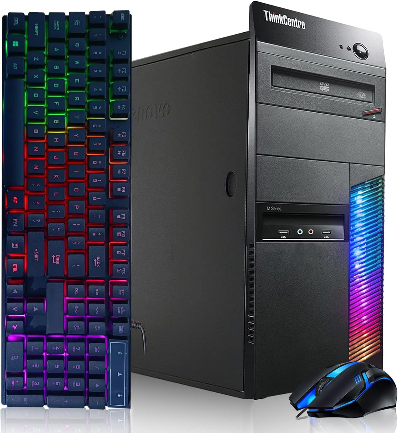 Lenovo Gaming PC Desktop Computer – Intel Quad I5 up to 3.6GHz, GeForce GTX 1660 Super 6G GDDR6, 32GB Memory, 256G SSD + 3TB, RGB Keyboard & Mouse, WiFi & Bluetooth 5.0, DVD, W10P64 (Renewed)