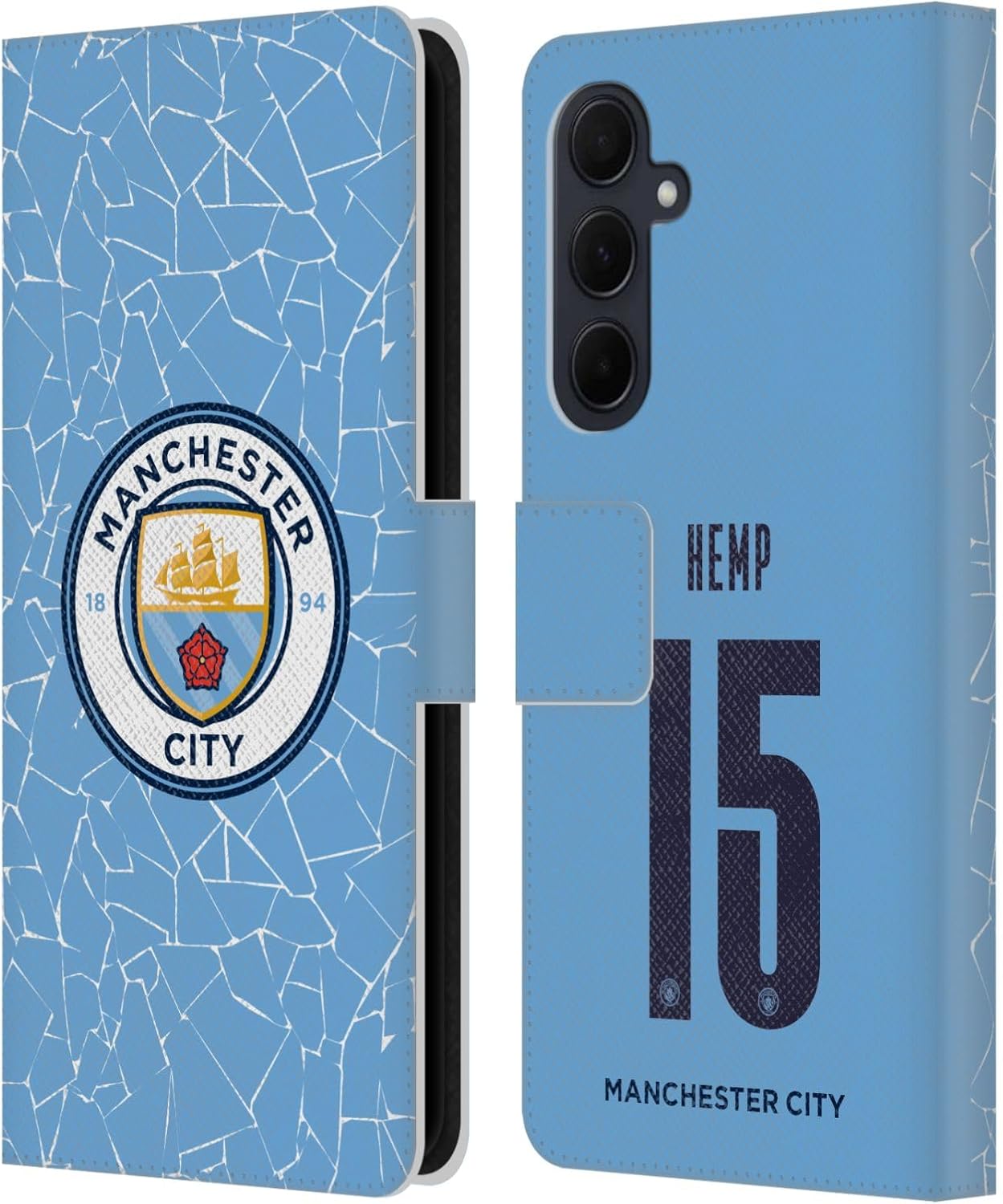 Head Case Designs Officially Licensed Manchester City Man City FC Lauren Hemp 2020/21 Women’s Home Kit Group 1 Leather Book Wallet Case Cover Compatible with Samsung Galaxy A35 5G