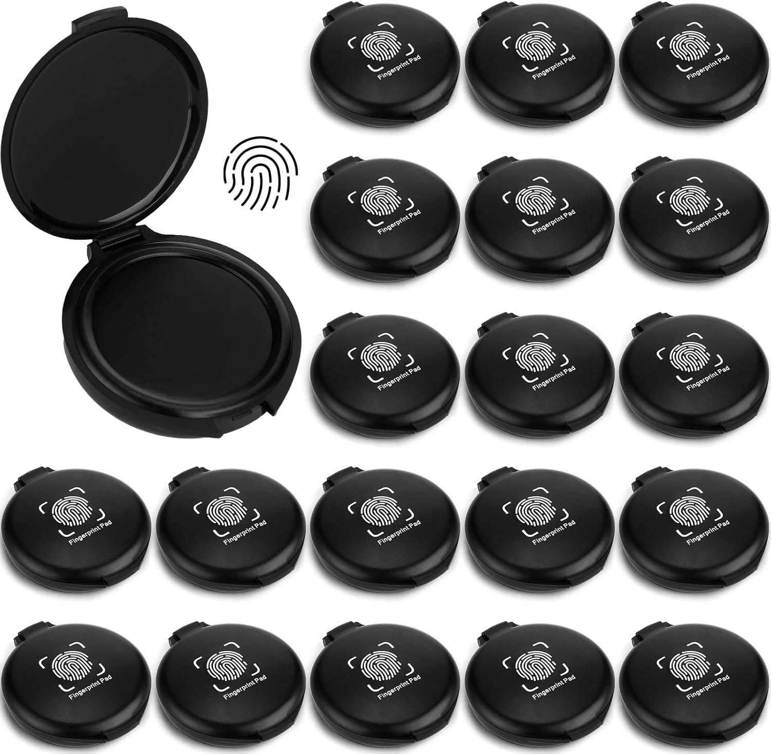 20PCS Fingerprint Thumbprint Ink Pad Mini Black Stamp Ink Pads for Notary Supplies Identification Security ID Fingerprint Cards Law Enforcement Fingerprint Kit Home Office Use