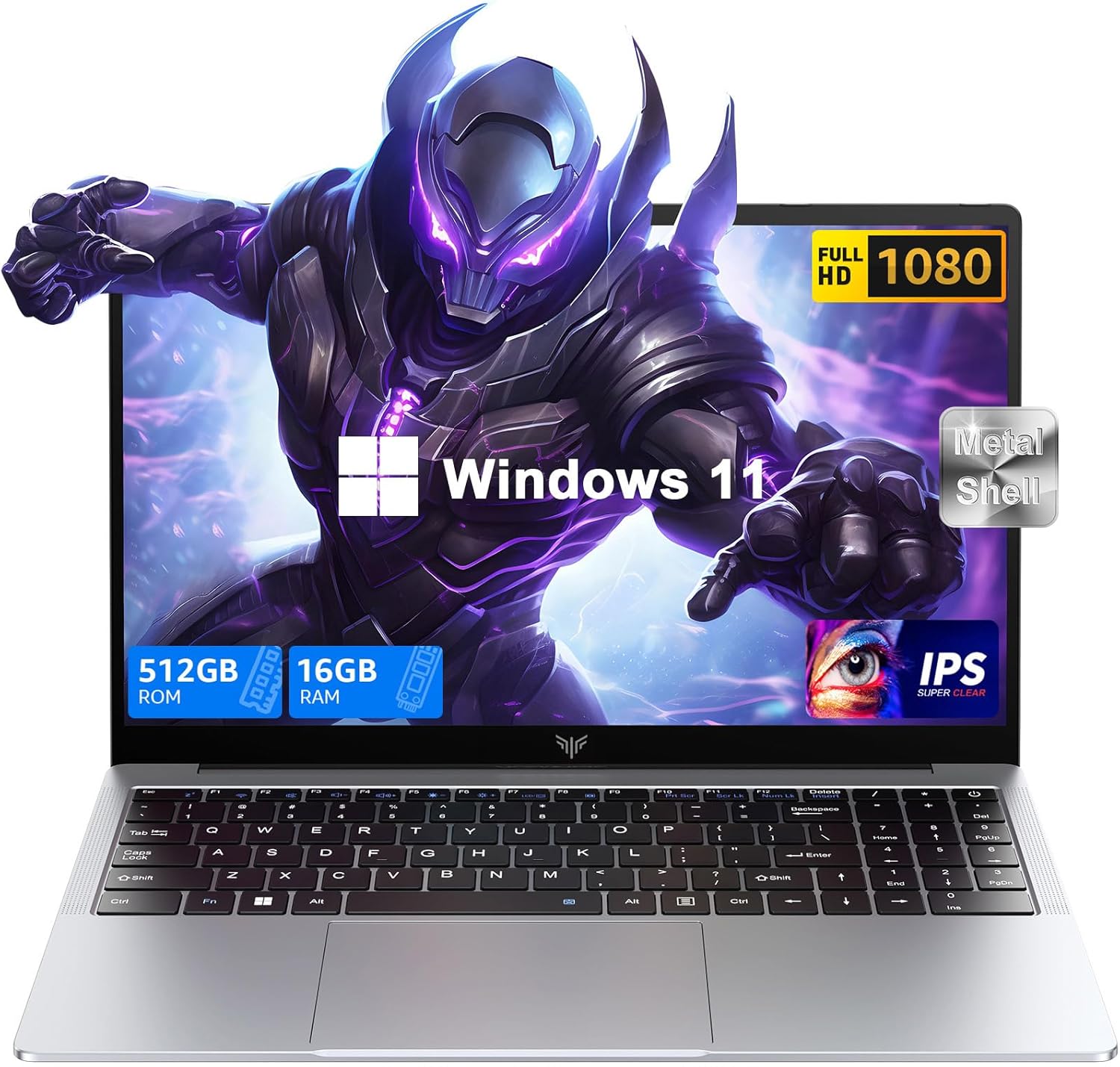 Laptop, 2024 Gaming Laptop Computer with Intel N150 Processor(Up to 3.6GHz), 16GB DDR4 512GB SSD, Windows 11 Laptop, 15.6″ IPS 1080P, Metal Shell, USB3.2, Long Battery Life