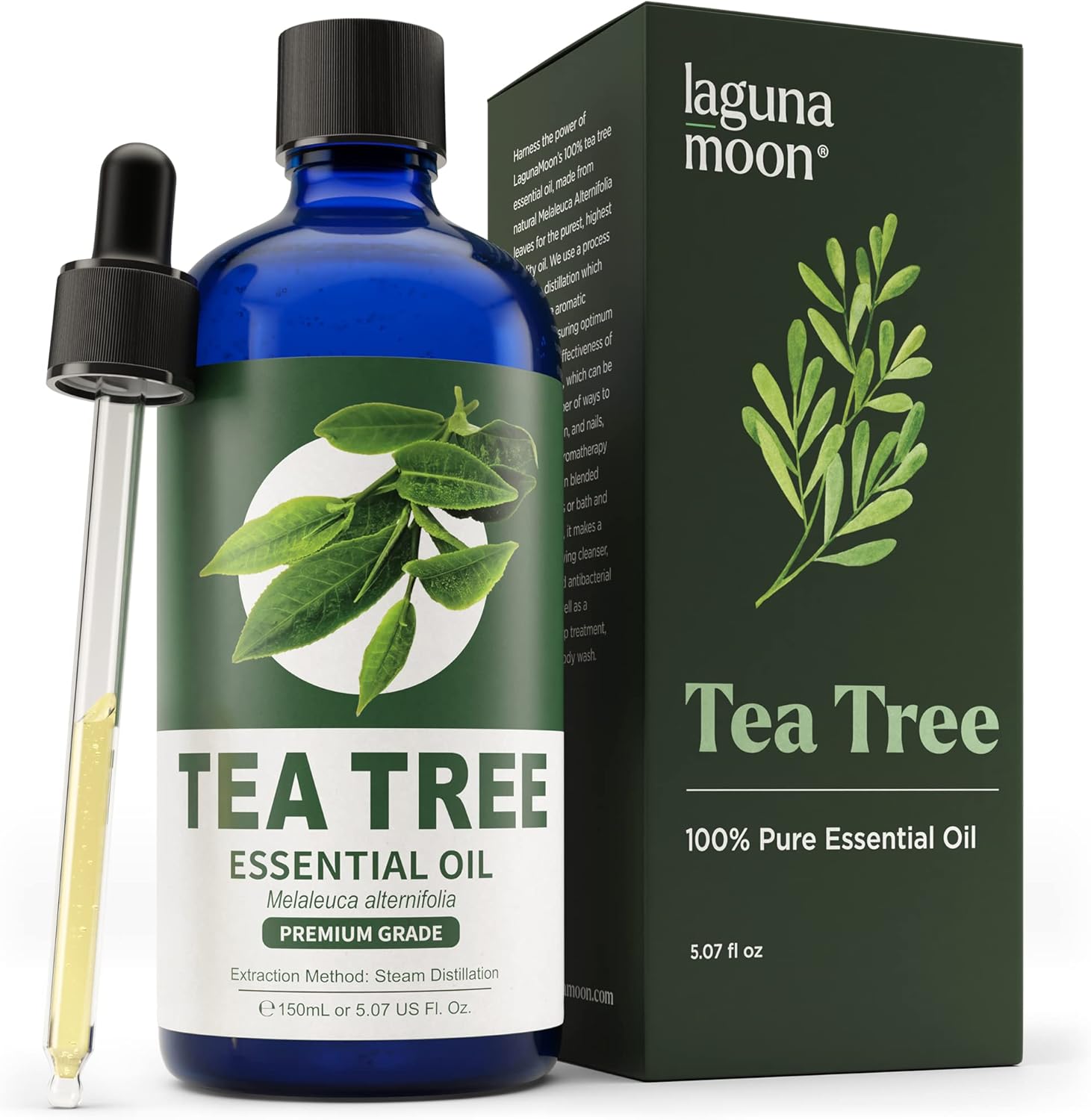 100% Pure Australian Tea Tree Essential Oil (150ml) – XXL Bottle w/Drops for Skin, Face, Hair, Scalp, Nails – Fragrance Oil for Aromatherapy, Diffusers, Candle Making, Yoga, Massages, Home Care