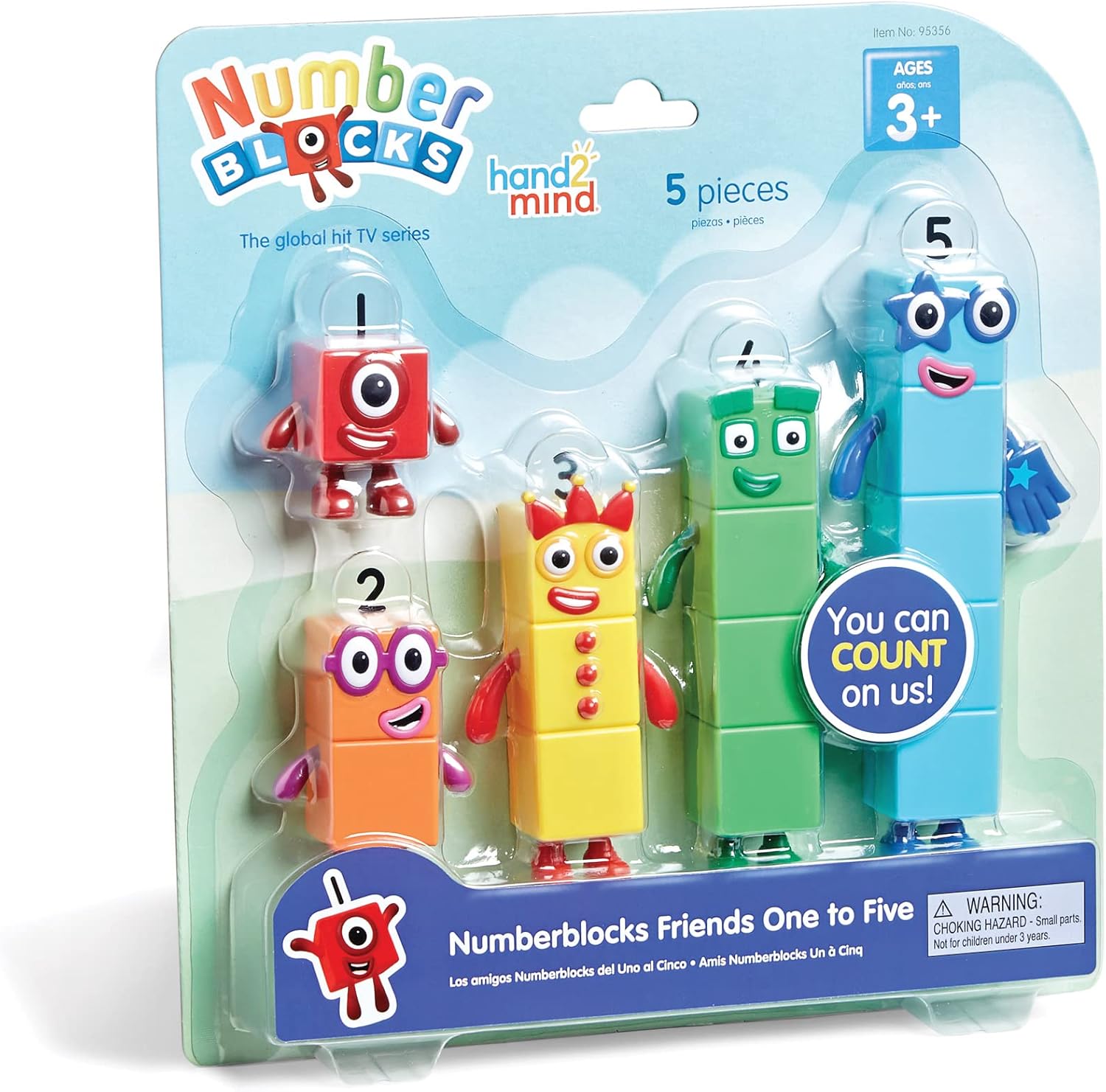 hand2mind Numberblocks Friends One to Five Figures, Cartoon Action Figure Set, Toy Figures, Play Figure Playsets, Small Figurines for Kids, Number Toys, Math Toys, Stocking Stuffers for Kids 3-5