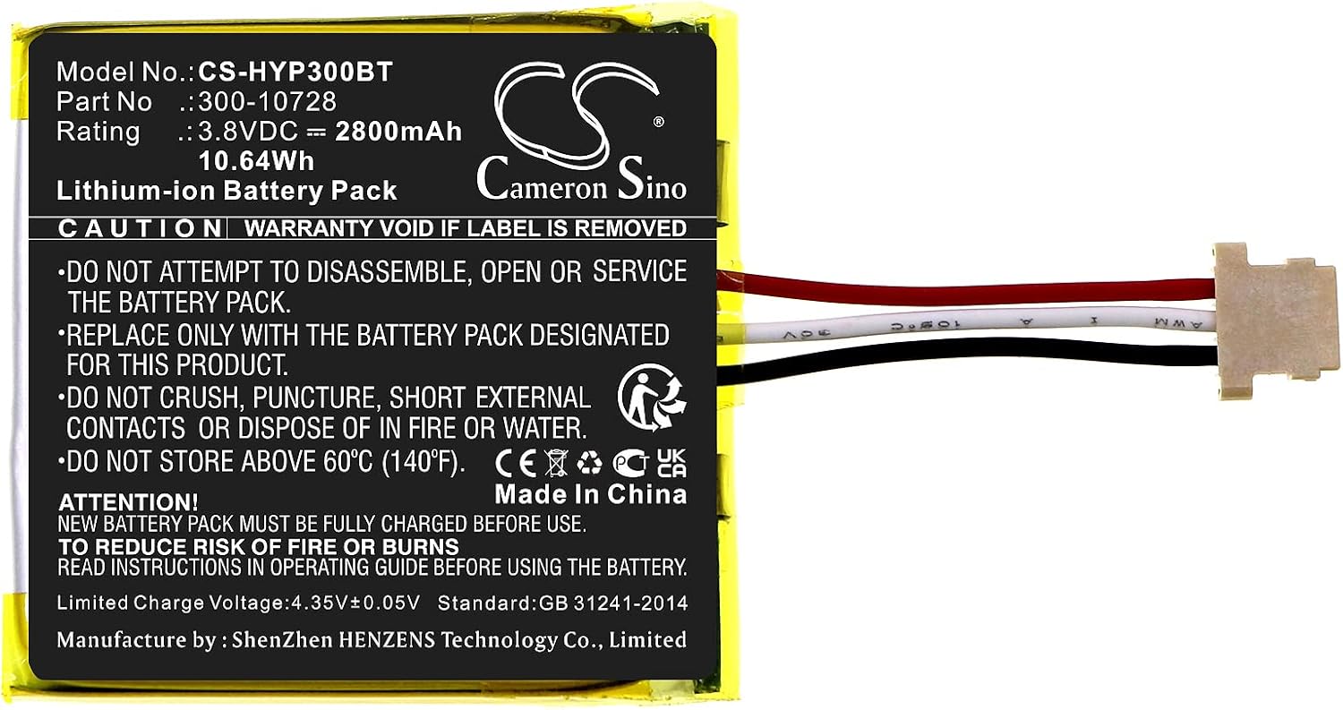 CS Replacement Batteries for Honeywell Home PROWLTOUCH, ProSeries 7″ Color Wireless to, PROWLTOUCH, PROWLTOUCHC, Resideo PROWLTOUCHC Keypads 300-10728 580mAh / 2.15Wh Alarm System