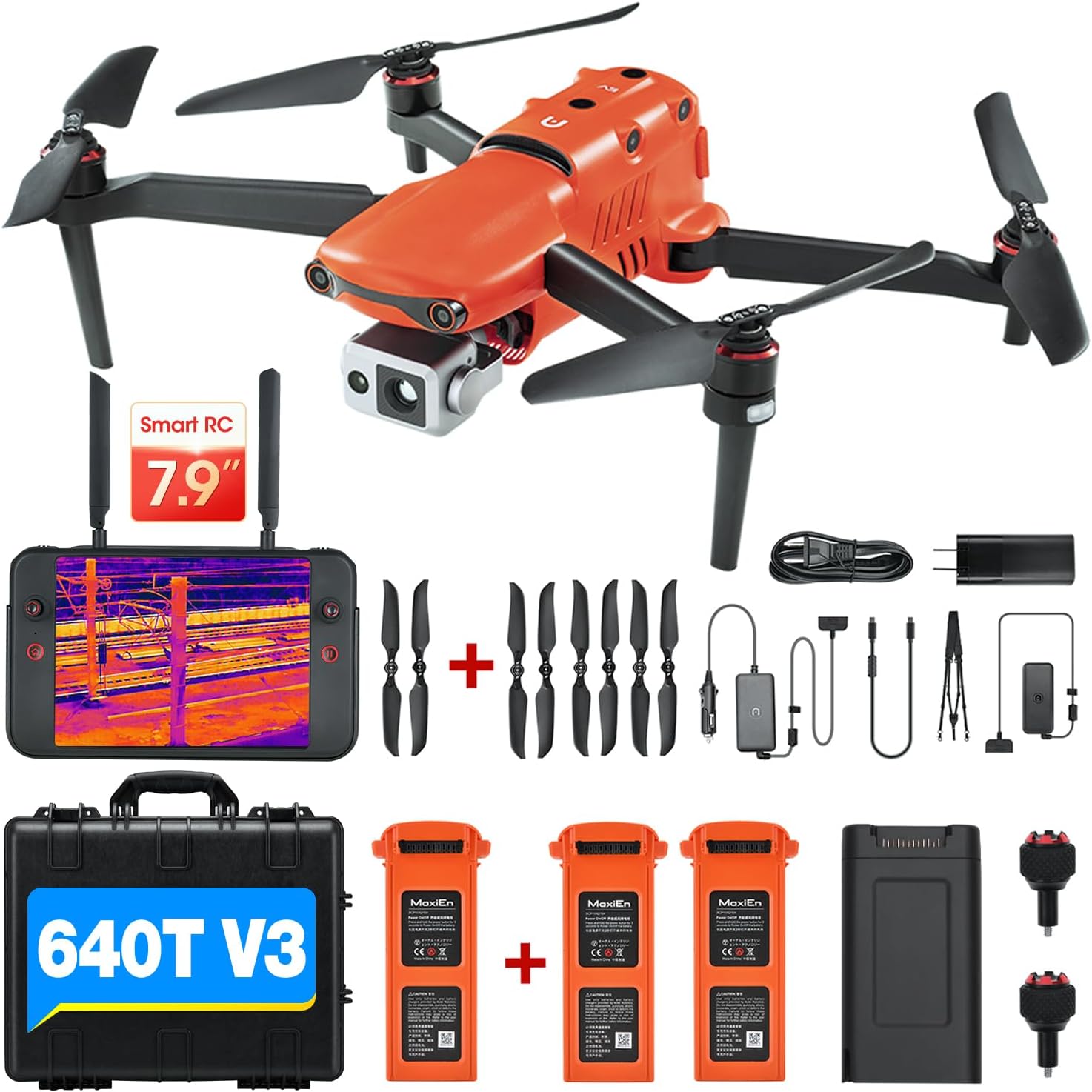 Autel Robotics EVO II Dual 640T V3, 640×512 Thermal Imaging Drone, Remote ID Supported, 0.8” CMOS&50MP 8K RYYB Sensor,10+ Temp Measurement, D-RI Ranges, Thermal Analysis Tool, for Search&Rescue/Power Inspection/Public Safety/Hunting