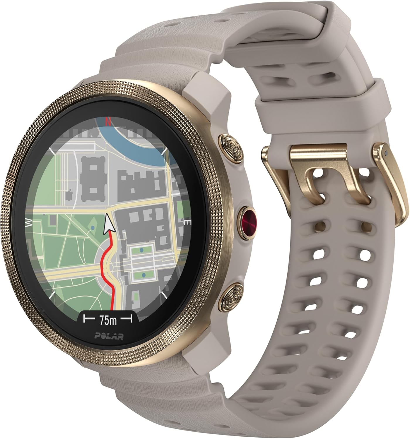 POLAR Vantage M3 – Multi-Sport Smartwatch with AMOLED Display, Dual-Frequency GPS, Turn-by-Turn Navigation, Up to 7-Day Battery Life, Greige Gold