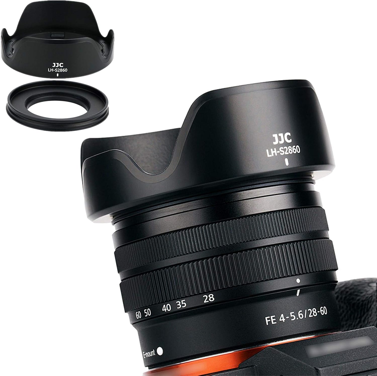 JJC Reversible Lens Hood Shade with 40.5mm Filter Adapter for Sony FE 28-60mm F4-5.6 SEL2860 on A7CII ZV-E1 A7C A7III A7RII & E PZ 16-50mm F3.5-5.6 OSS II on ZV-E10 A6000 A6100 A6300 A6400 A6500 A6600