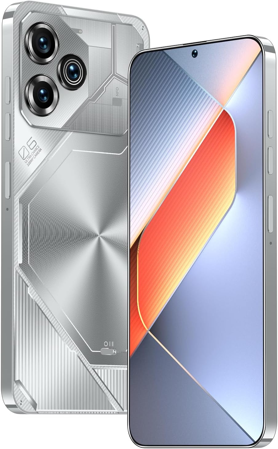 Unlocked Phones Pova6 Pro Unlocked Cell Phones 8GB+256GB | 6.8″ Display | 24MP+50MP HD Camera | Android 13 | 6000mAH | 5G Dual SIM Smartphone | 3D Texture Design (Silver)