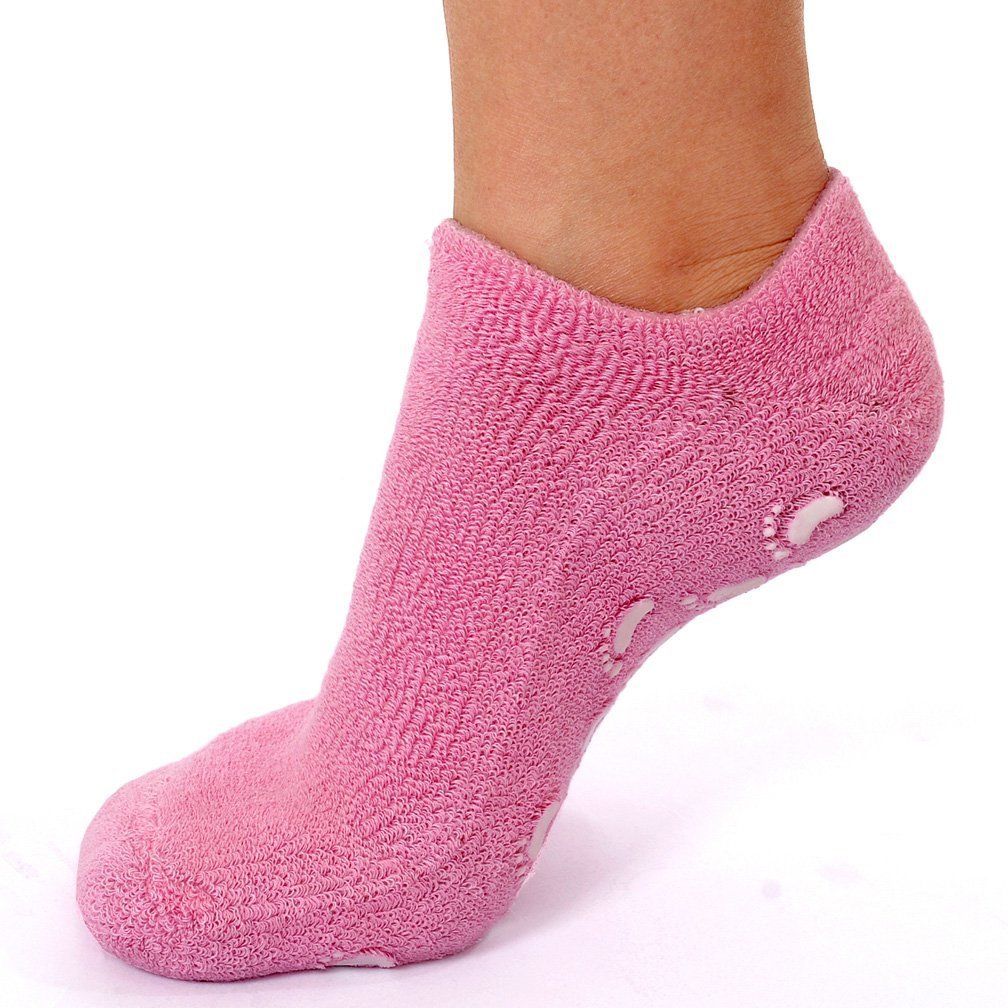 EMILYSTORES Pink Moisturizing Socks for Cracked Heel 1 Pair, Moisturizing Socks for Women Overnight, for Dry Rough Skin, Moisturize Soften Repair Cracked Skin, Full Gel Jojoba Oil Spa Socks