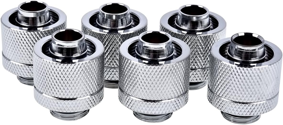 Alphacool 17235 Eiszapfen 16/10mm Compression Fitting G1/4 – Chrome Sixpack Water Cooling Fittings