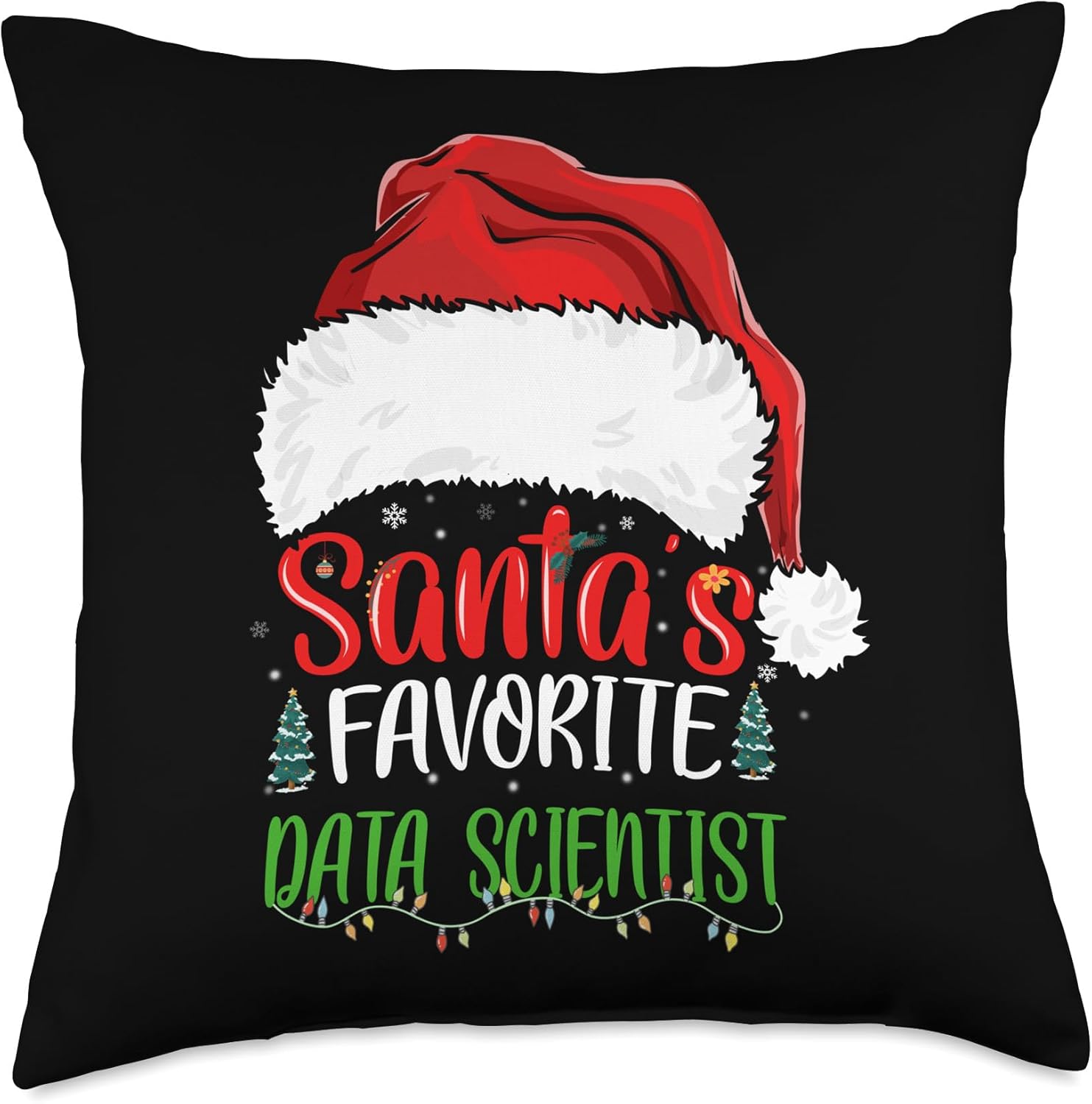 Santa’s Favorite Data Scientist Funny Christmas Data Science Throw Pillow