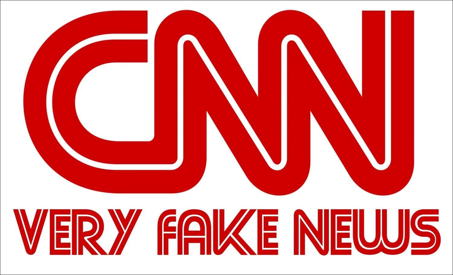 Rectangular CNN Very Fake News Sticker Decal (pro Trump Anti Main Stream MSN) Size: 3 x 5 inch