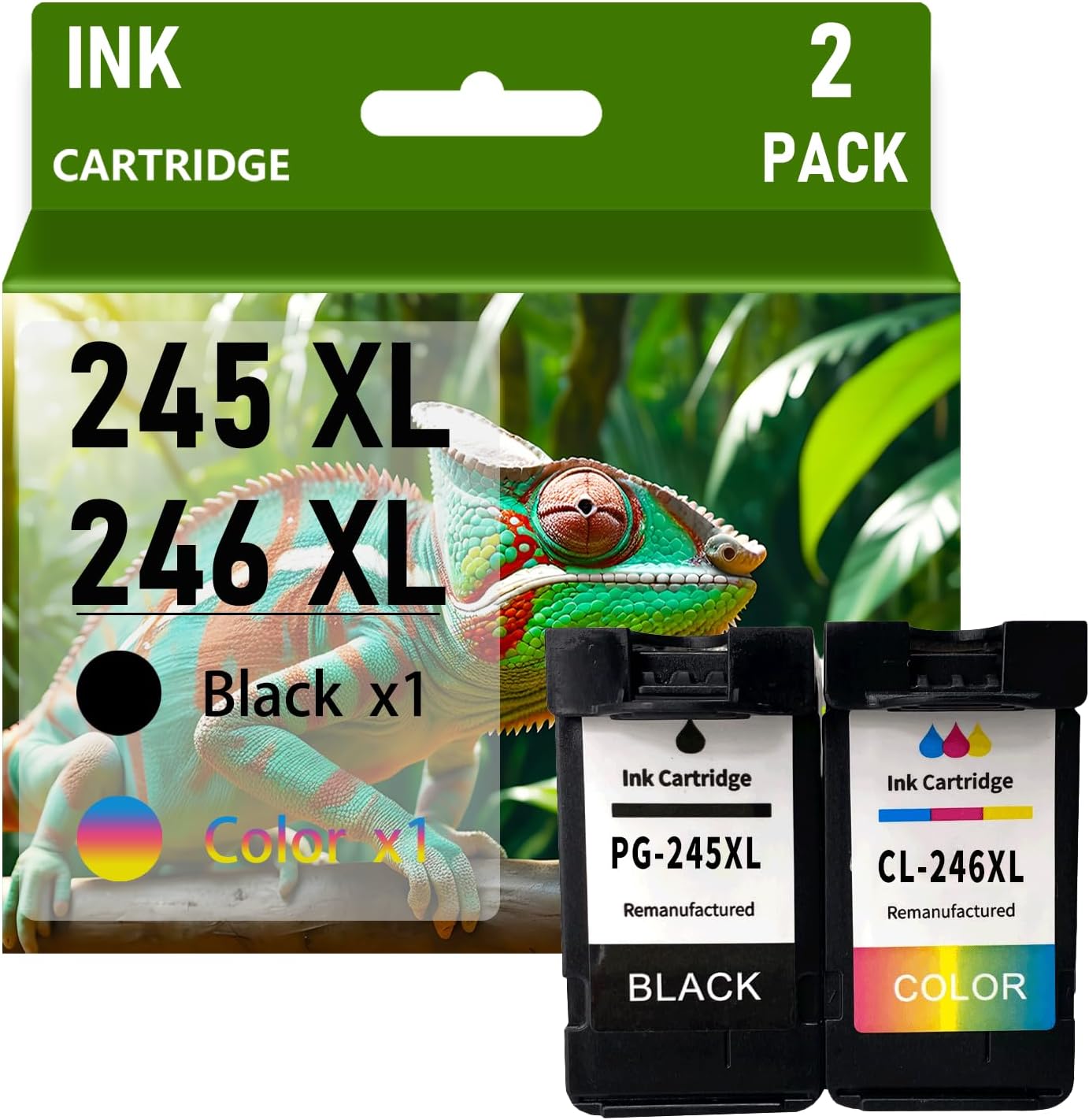 PG-245XL CL-246XL Ink Cartridges Compatible for Canon PG 245 CL 246 XL High Yield Replacement Fit for Canon Pixma MX490 MX492 TS3122 MG3022 IP2820 TS202 MG2520 MG2525 MG2555 MG3020 Printers