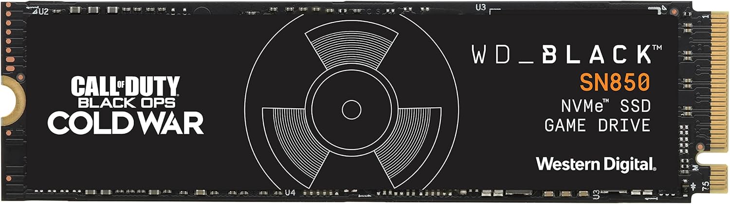 WD_BLACK 1TB SN850 Game Drive Call of Duty Special Edition: Black Ops Cold War, Internal NVMe M.2 PCIe Gen4 SSD – WDBB2F0010BNC-WRSN
