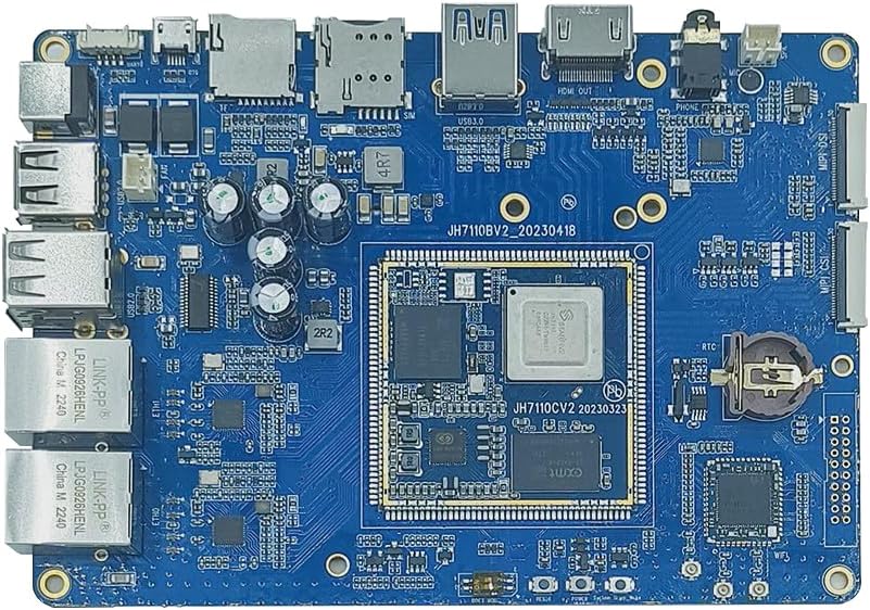 WayPonDEV RISC-V Single Board Computer Based on JH7110 Soc for Edge Computing Visual Recognition AIoT SBC Support Android/Linux(8+128G)