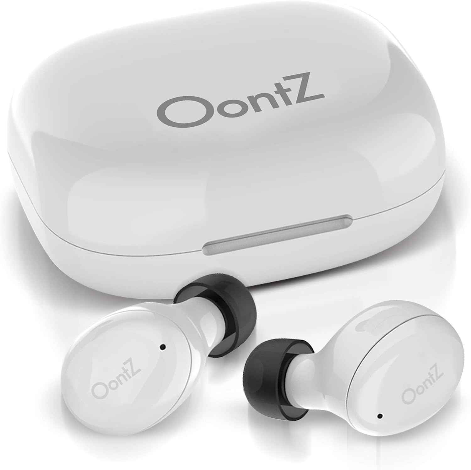 OontZ True Wireless BudZ, Bluetooth Wireless Sports Earbuds with Amazing Sound and Rich Bass, Compact Charging Case for up to 12 Hours Playtime, Sweatproof Earbuds (White)