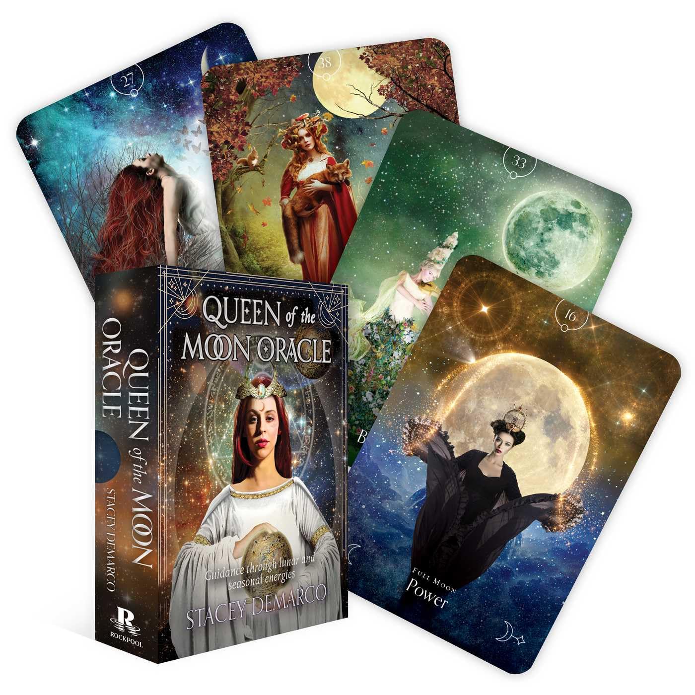 Queen of the Moon Oracle: Guidance through Lunar and Seasonal Energies (44 Full-Color Cards and 120-Page Guidebook) (Rockpool Oracle Card Series)