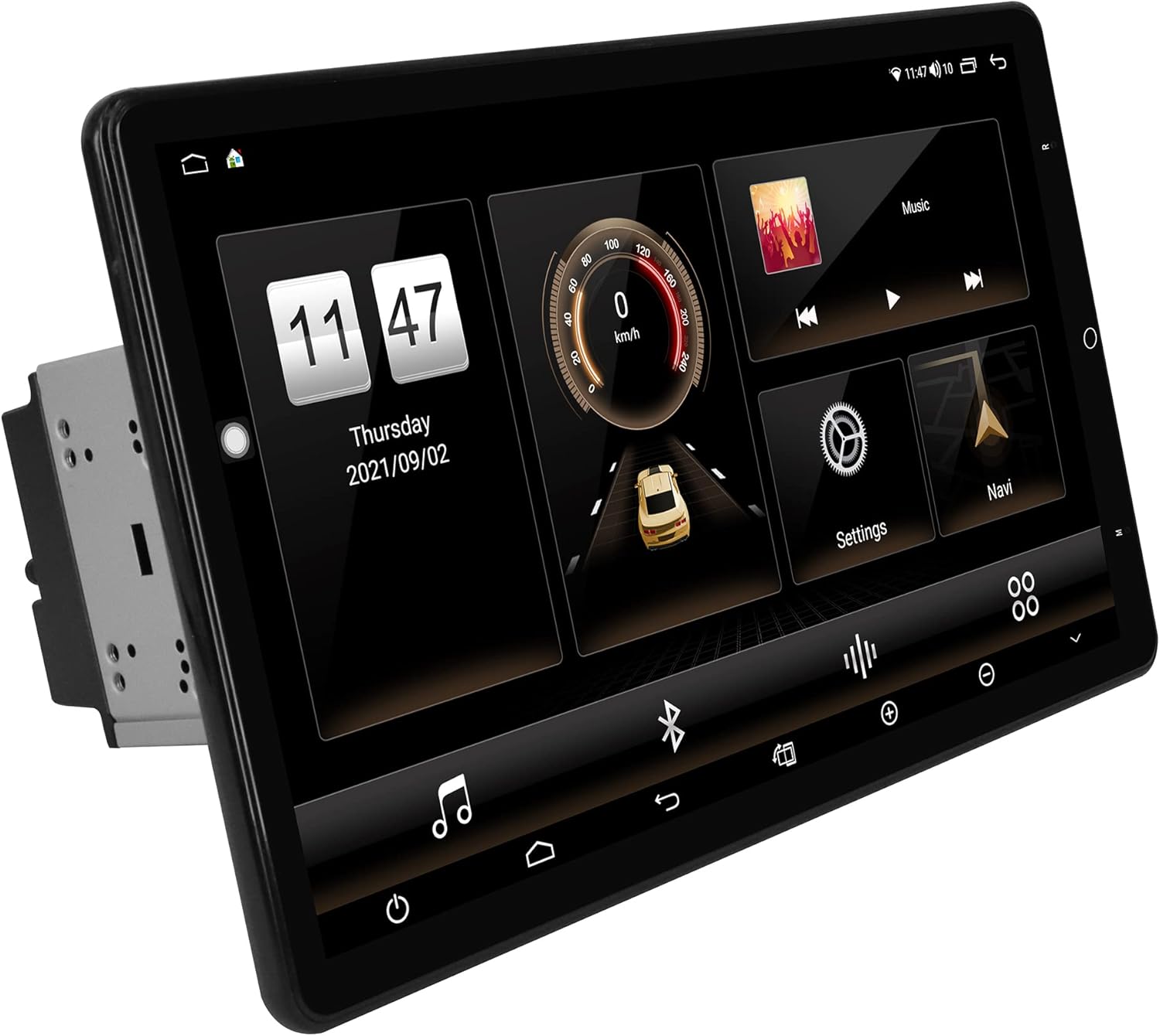 13.3 Inch Universal Double DIN Rotatable Android Car Stereo with 4GB+64GB IPS 1920×1080 Head Unit GPS Navigation Car Radio Compatible with Apple CarPlay/Android Auto Bluetooth 5.0 4G LTE