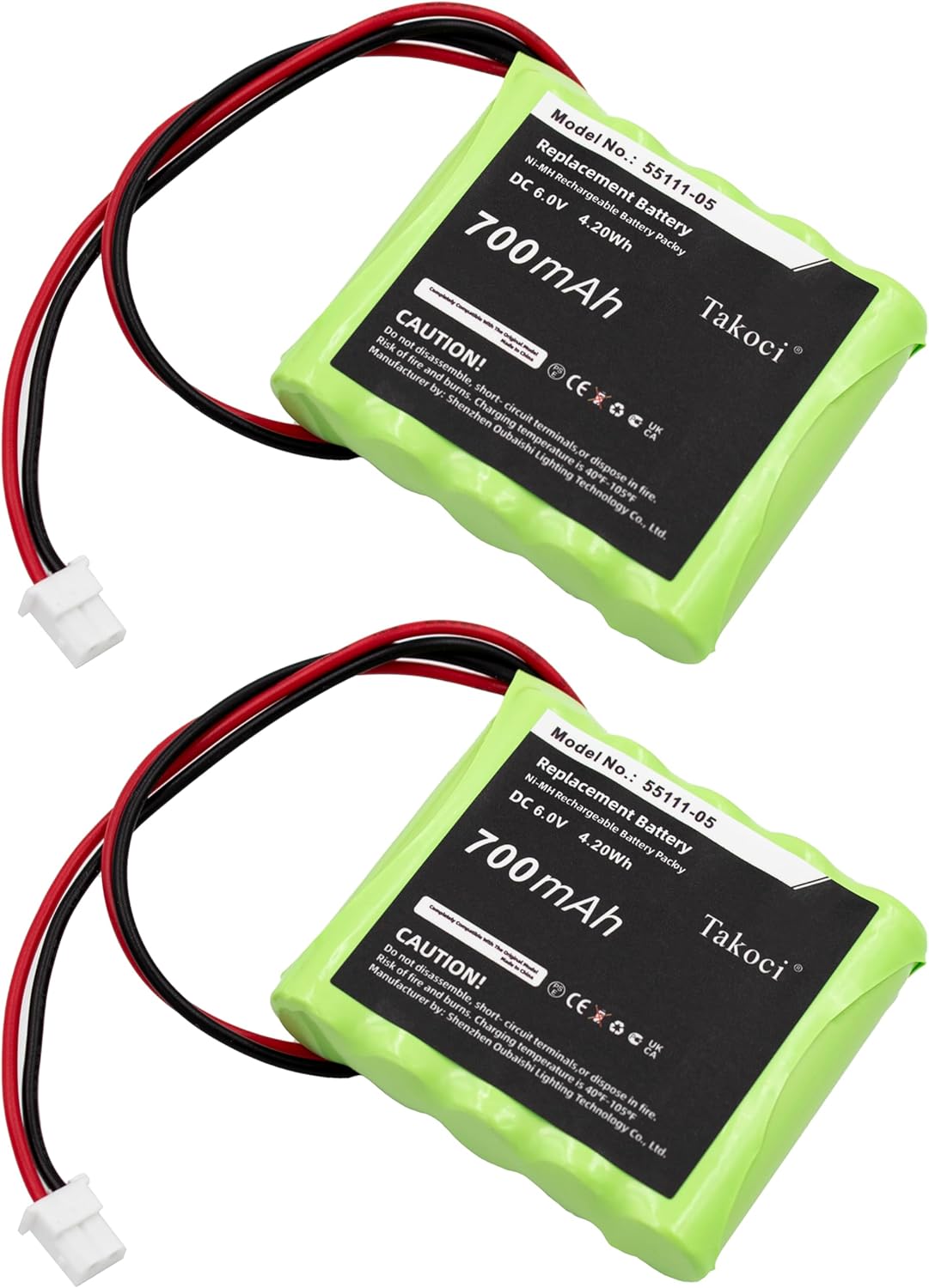 2pcs K0257 Replacement Battery for 55111-05 5800RP Wireless GP80AAAH5B3BMX 6 V/ 700 mAh