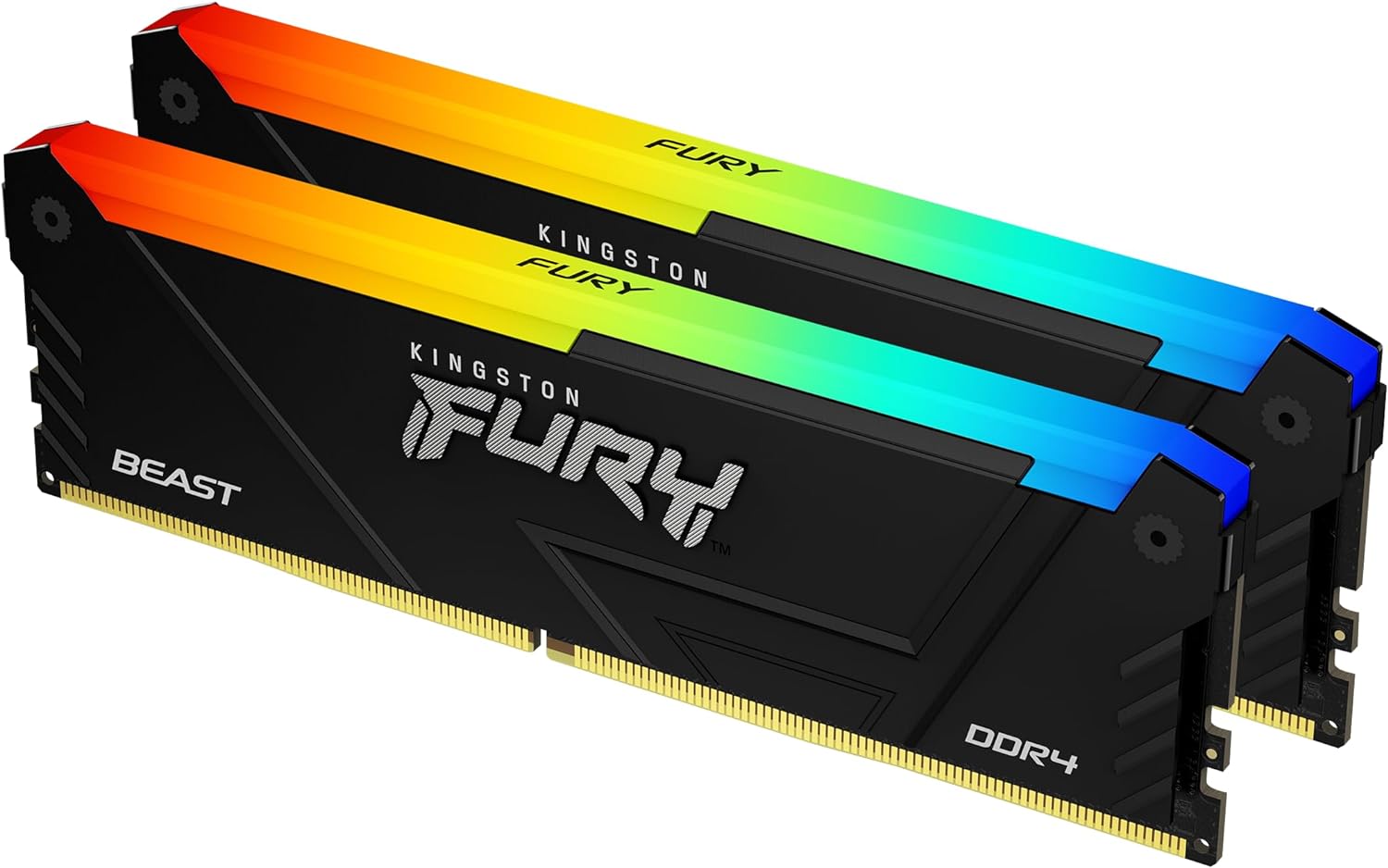 Kingston FURY 32GB (2x16GB) Beast 3600MT/s DDR4 CL18 Desktop Memory Kit of 2 | Intel XMP | AMD Ryzen | Plug n Play | RGB Infrared Syncing | KF436C18BB2AK2/32