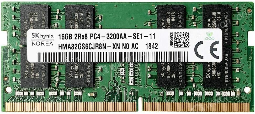 SK Hynix HMA82GS6CJR8N-XN 16GB DDR4 3200 16GB 2Rx8 PC4-3200AA-SE1-11 for Laptop