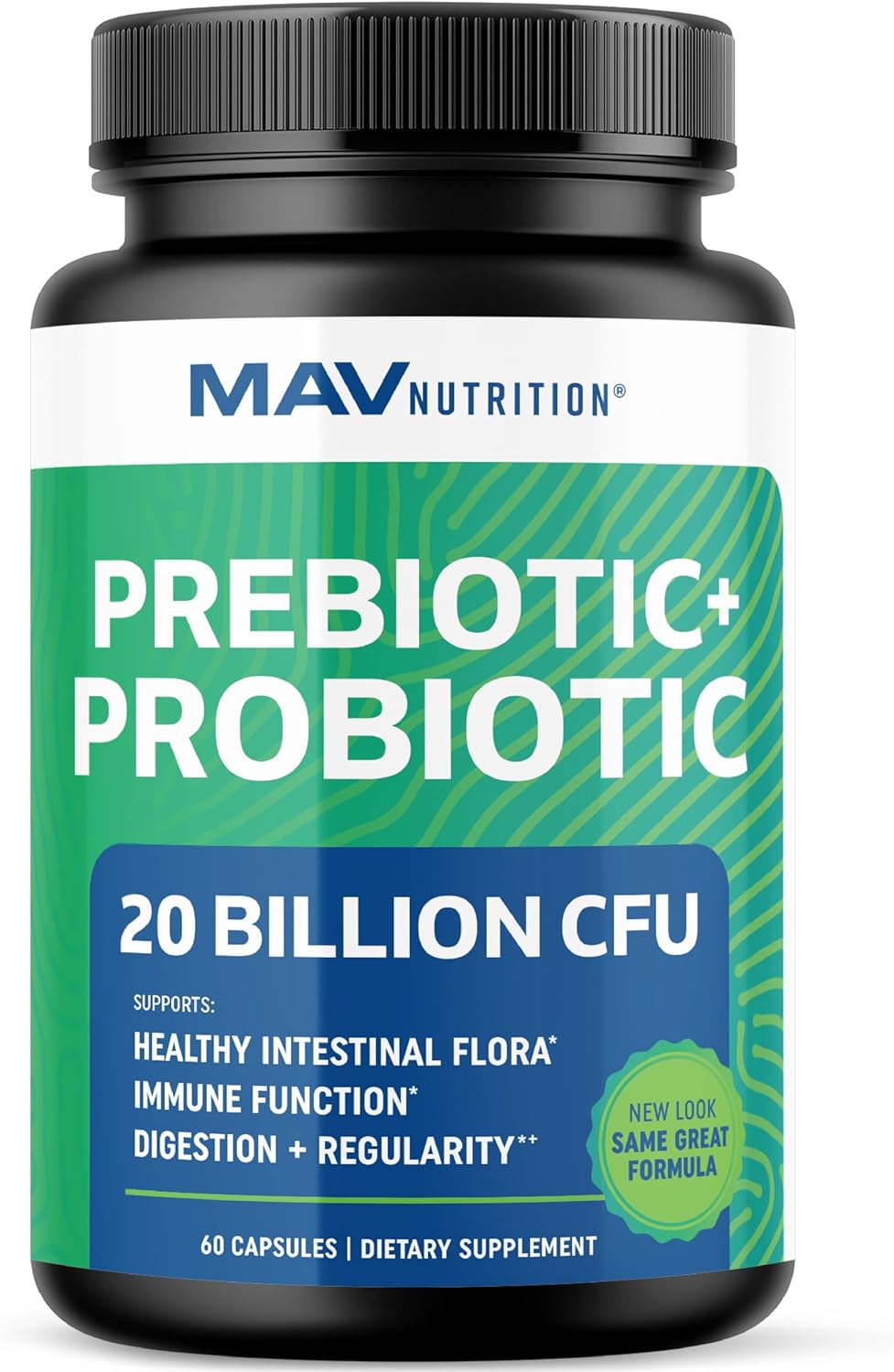 Probiotic & Prebiotic Capsules | Pre and Probiotics for Synbiotic Gut Health & Bloating Relief for Women & Men | Enzyme with Probiotics for Digestive Health | 20 Billion CFU | Vegetarian | 60 Ct.