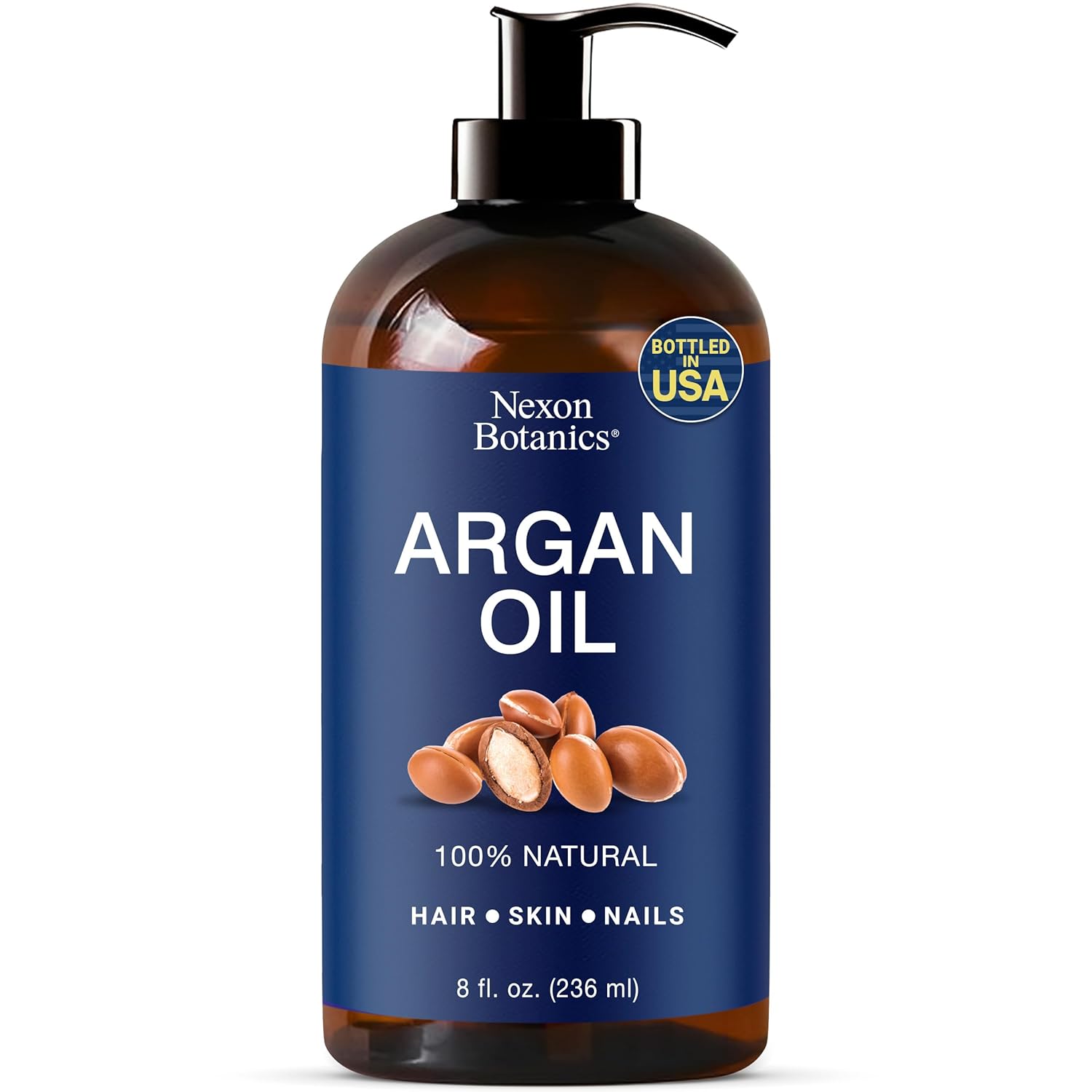 Argan Oil for Hair Growth 8 fl oz – 100% Natural Moroccan Argan oil for Face, Body, Skin and Nails – Aceite de Argan