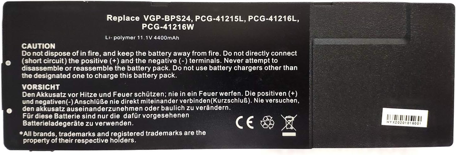 Ding VGP-BPS24 Replacement Battery Compatible with Sony VAIO VGP-BPL24 VGP-BPS24 VGP-BPSC24 SA SB SC SD SE VPCSC VPCSD VPCSE VPCSA N3X1D